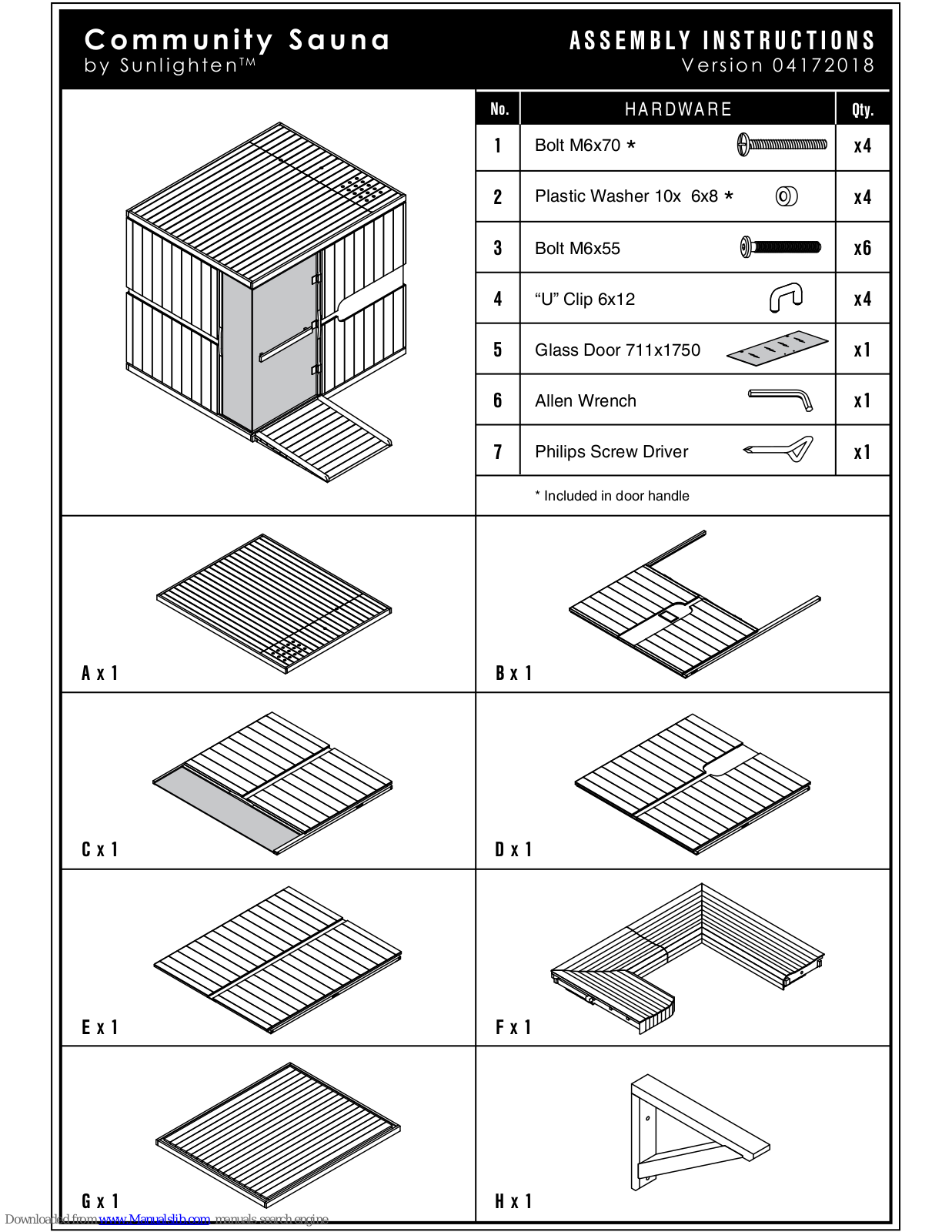 Sunlighten ADA Assembly Instructions Manual