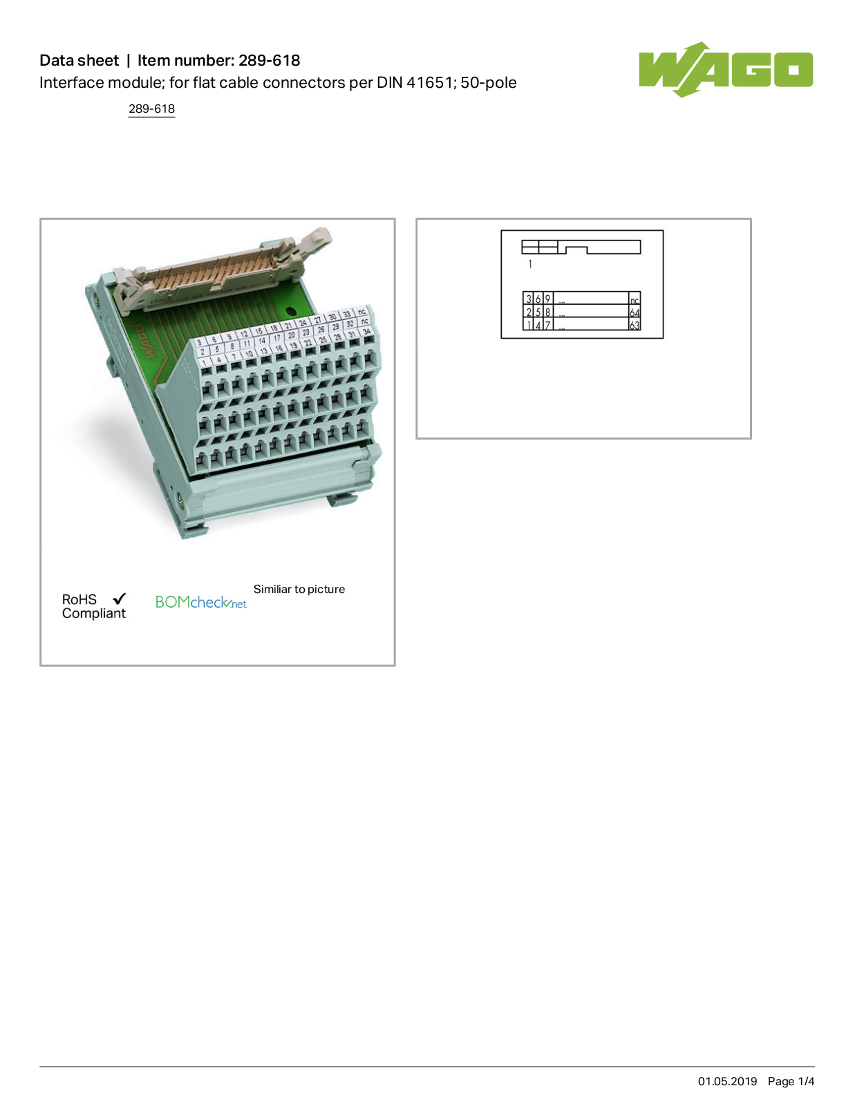 Wago 289-618 Data Sheet