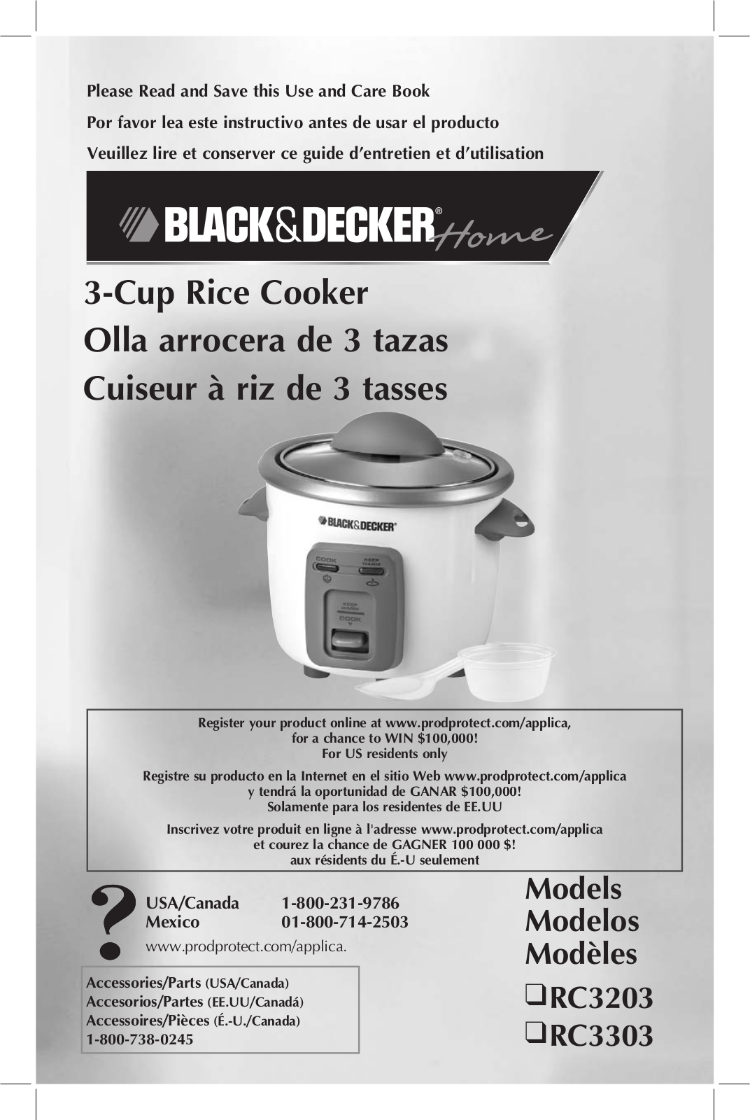 Black & Decker RC3203, RC3303 User Manual