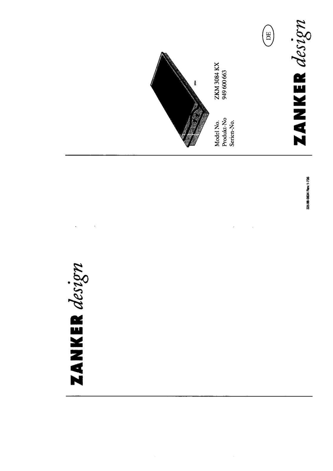 Zanker ZKM3084KX User Manual