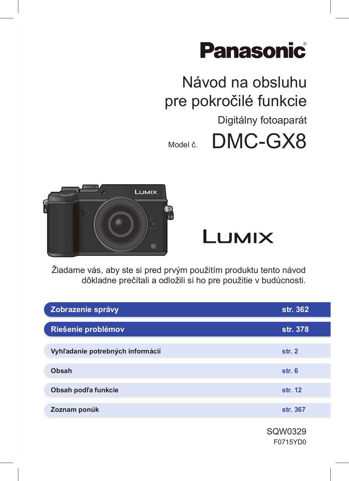 Panasonic DMC-GX8 ADVANCED User Manual