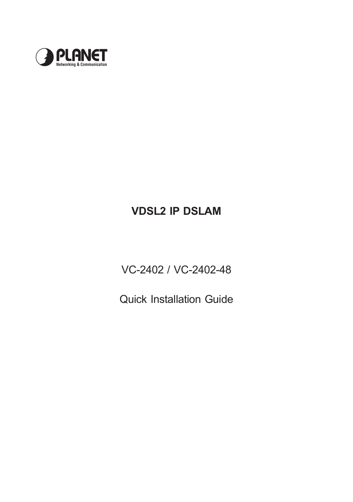 Planet VC24024, VC2404-48 Quick Installaion Manual