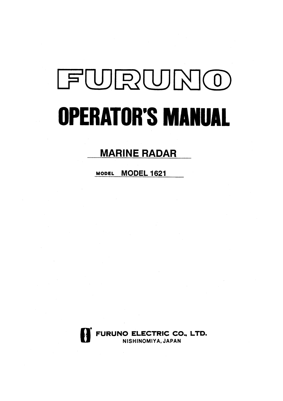 Furuno 1621 User Manual