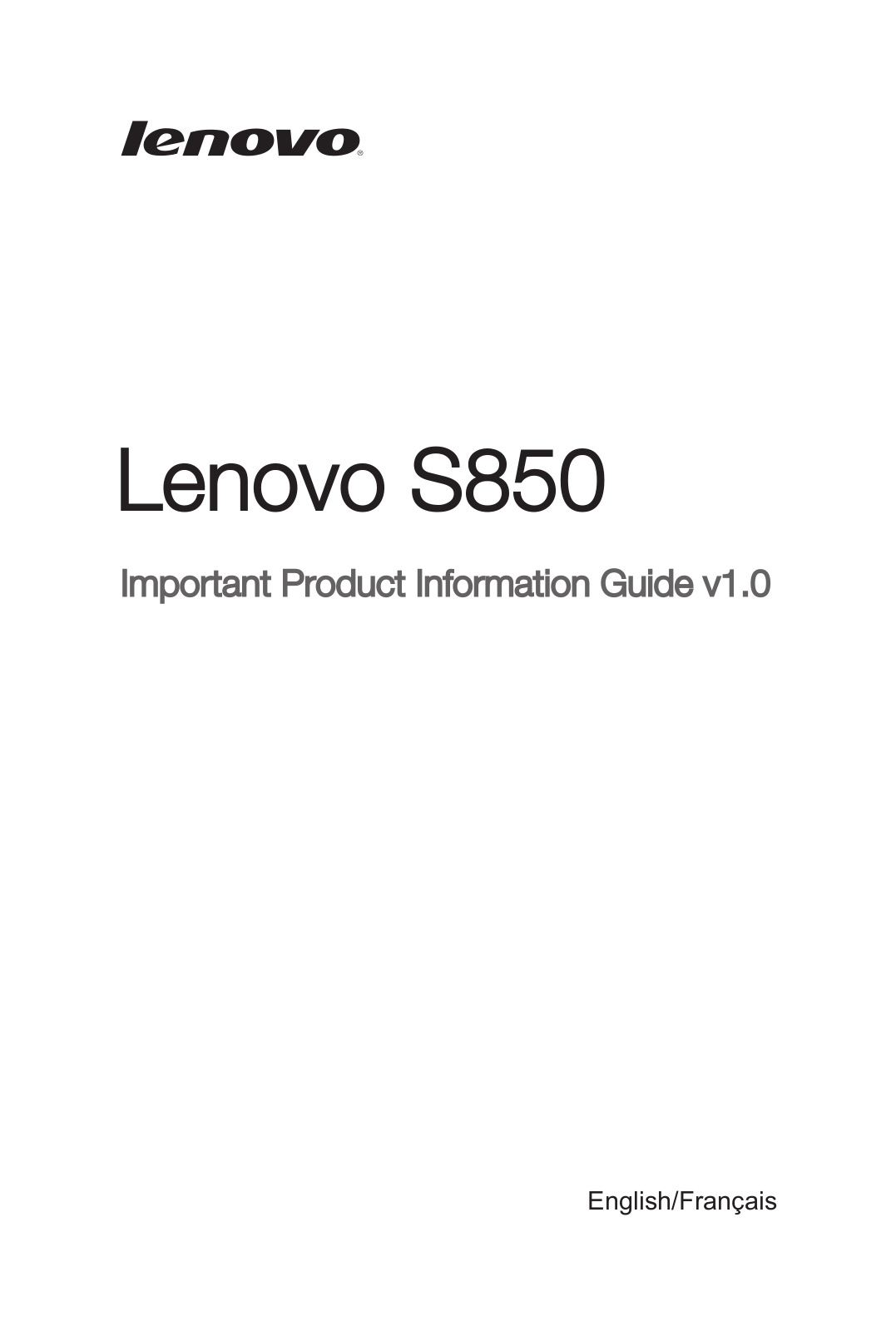 Lenovo S850 User Manual