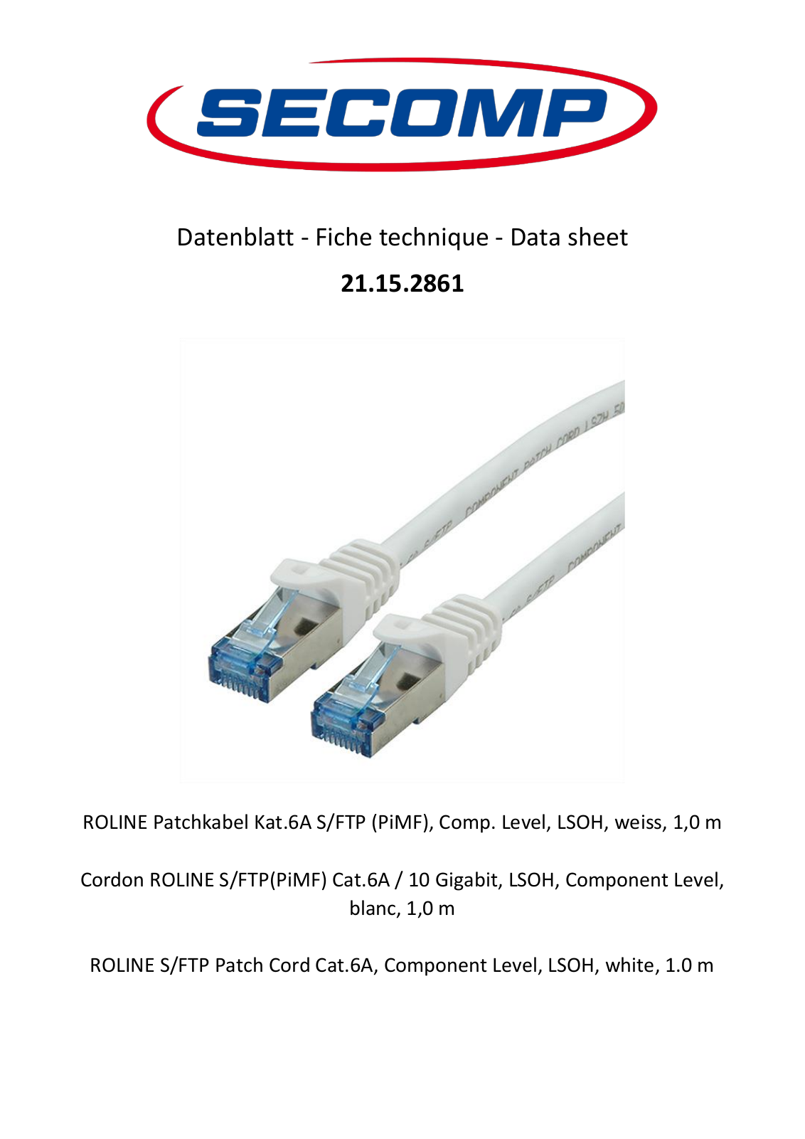 Roline 21.15.2861 User Manual