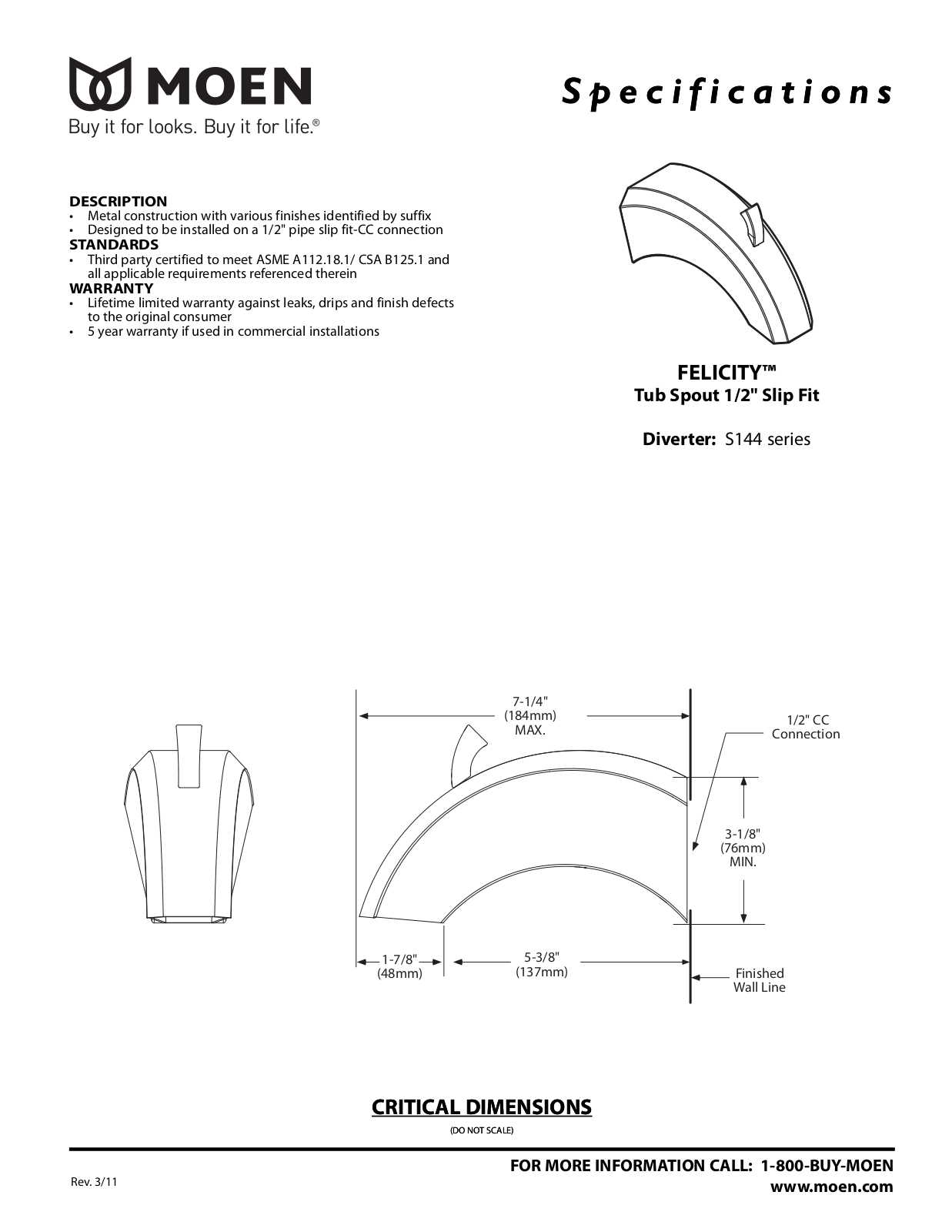 Moen MOE7332 Specifications - ManualMachine.com