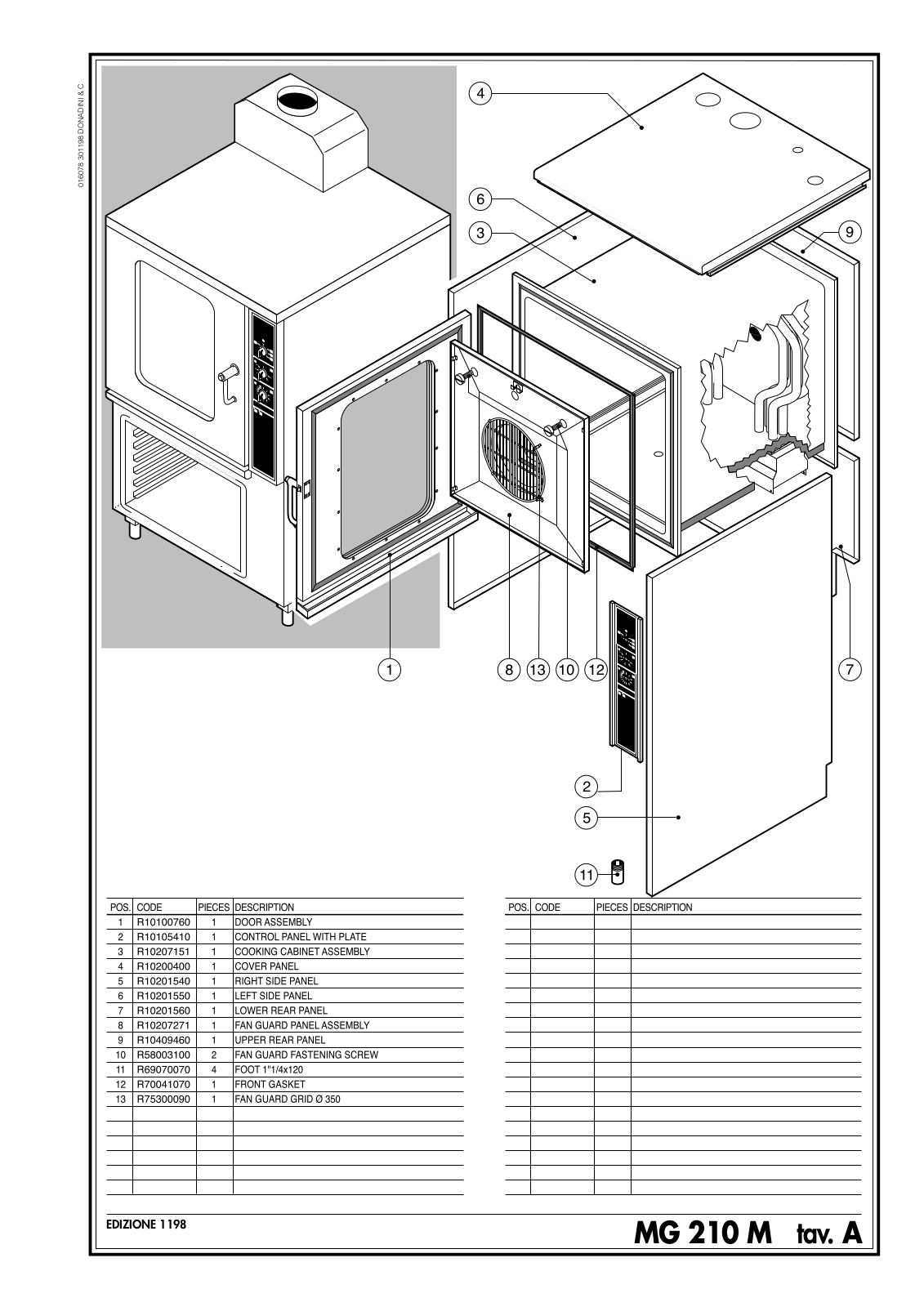 Cleveland CCG-210 Parts List