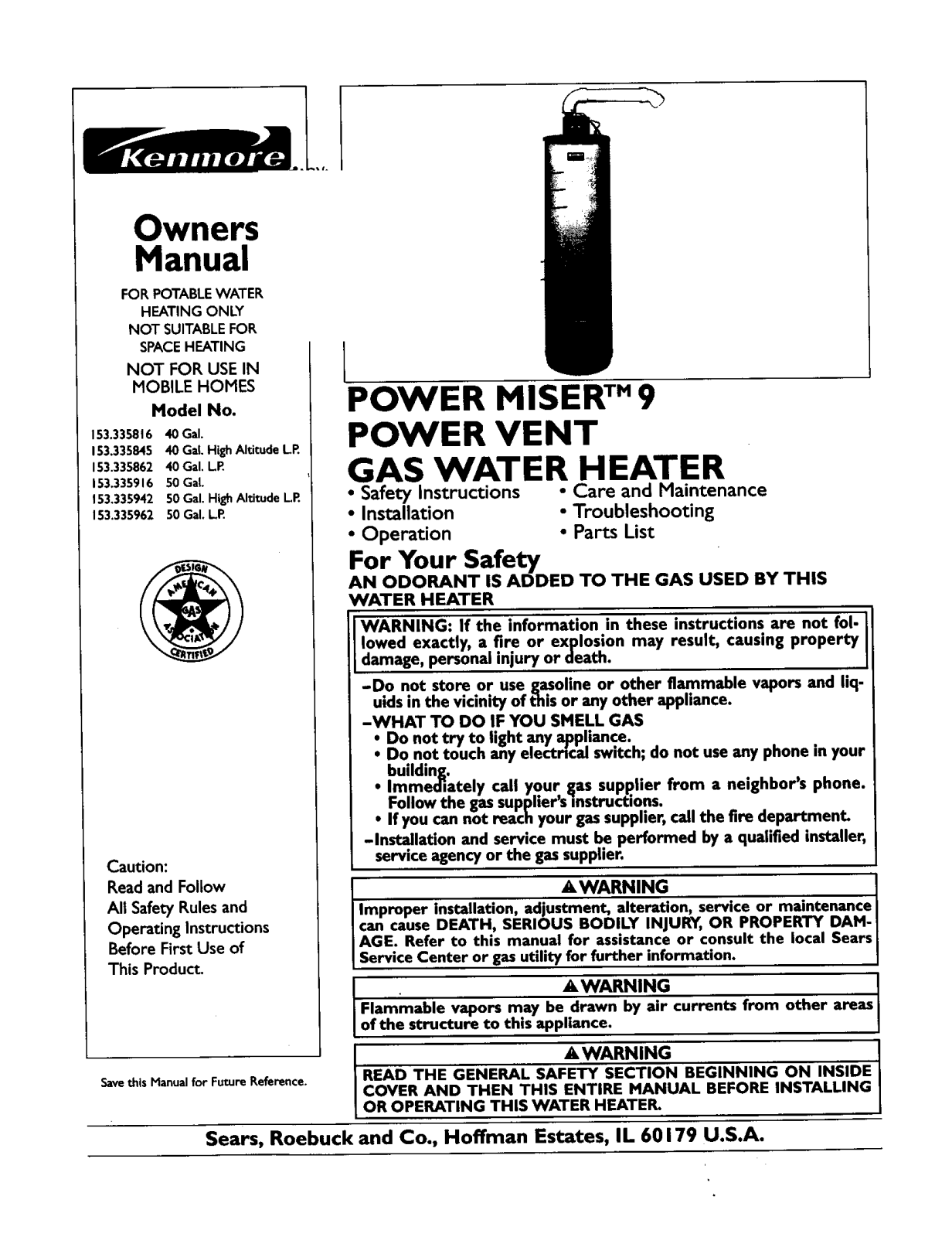 Kenmore 153.335962, 153.335942, 153.335916, 153.335862, 153.335845 User Manual - ManualMachine.com