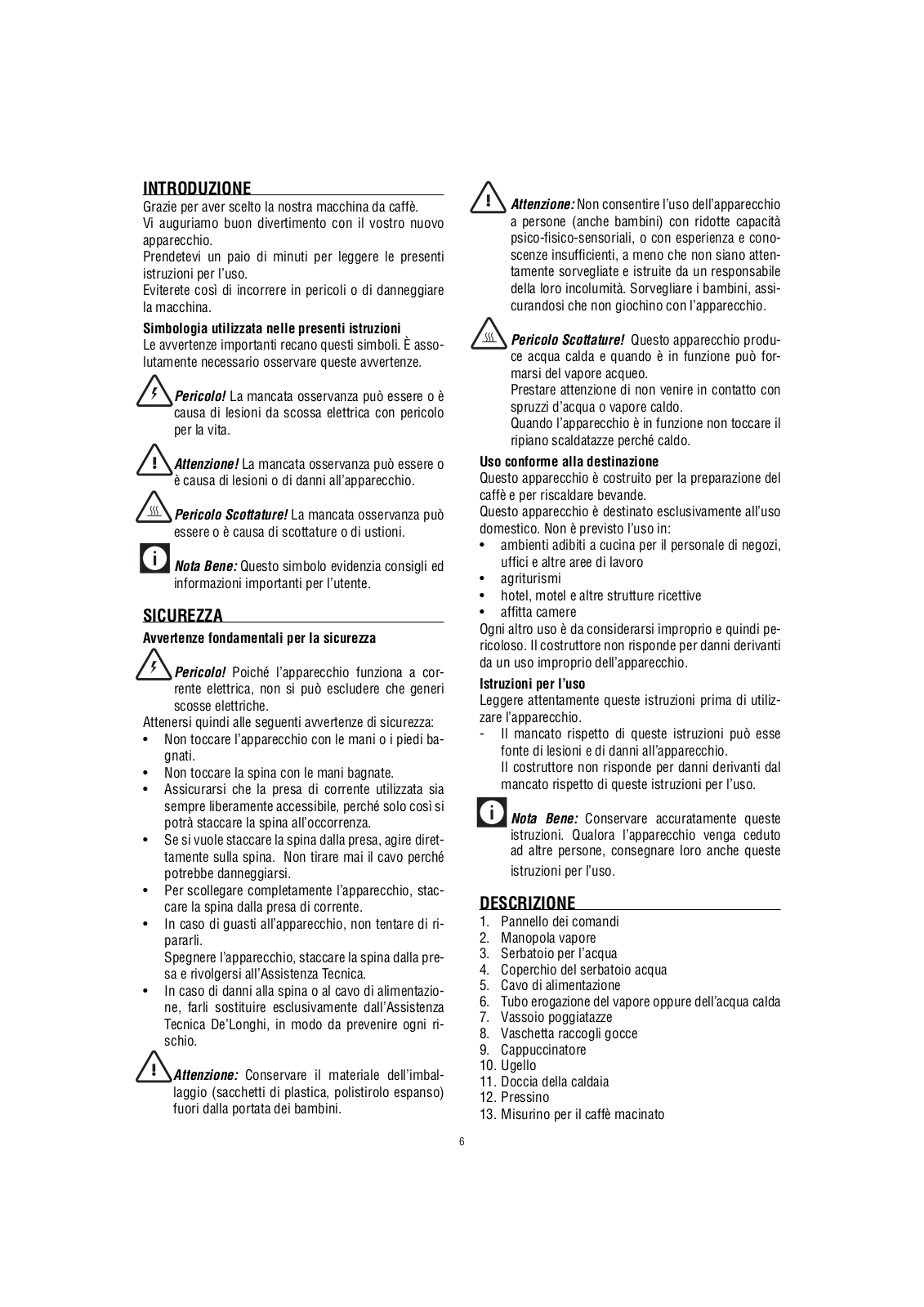 Delonghi ECO310.BK Instruction manuals