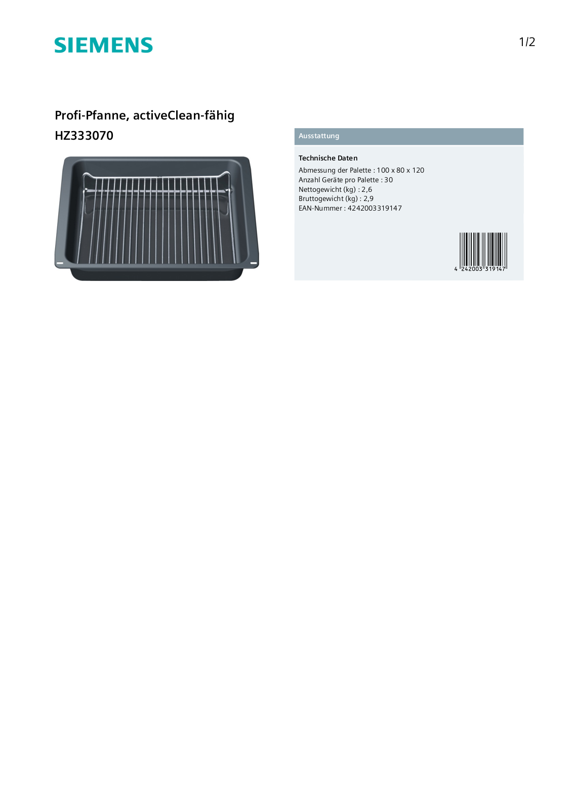 Siemens HZ333070 User Manual