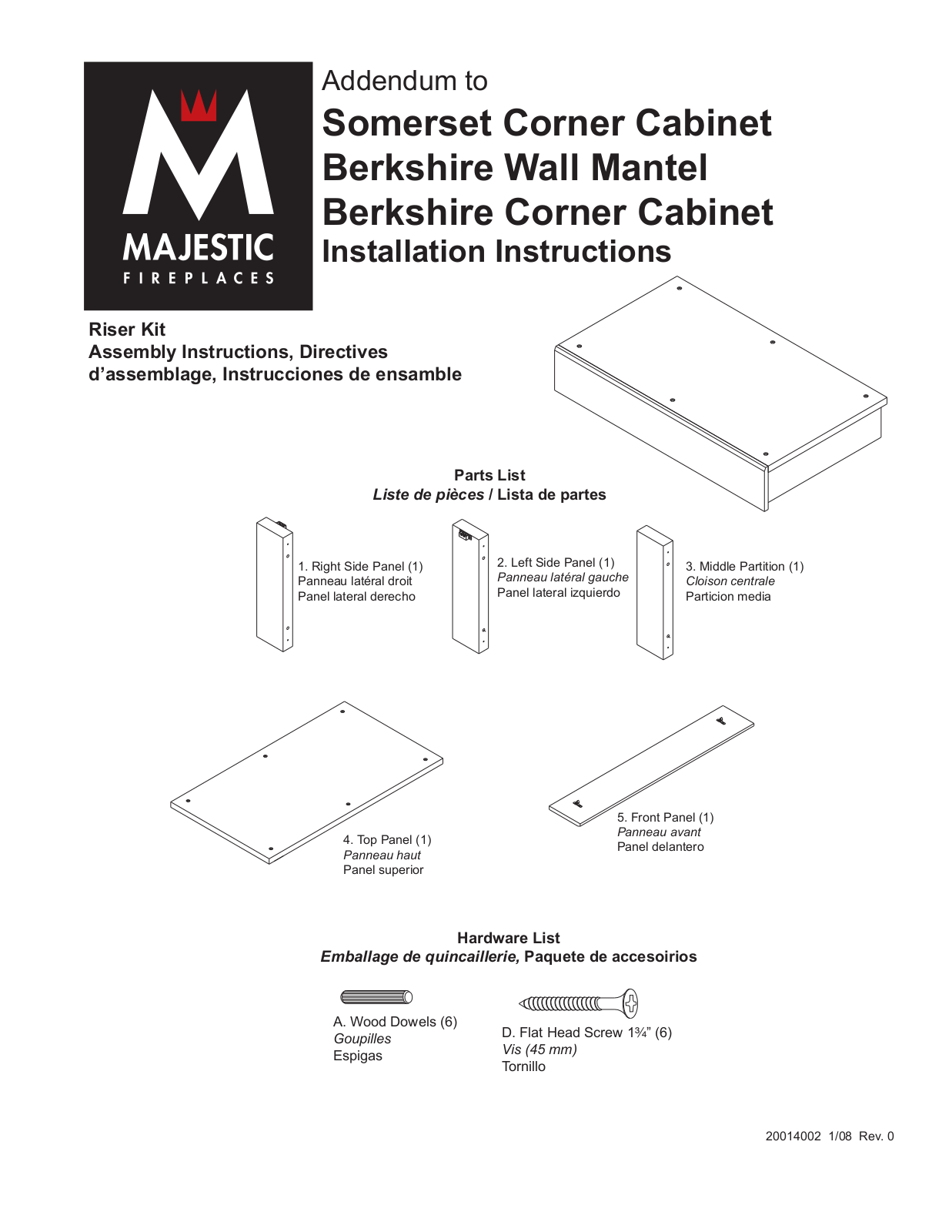 Majestic Appliances Indoor Fireplace User Manual