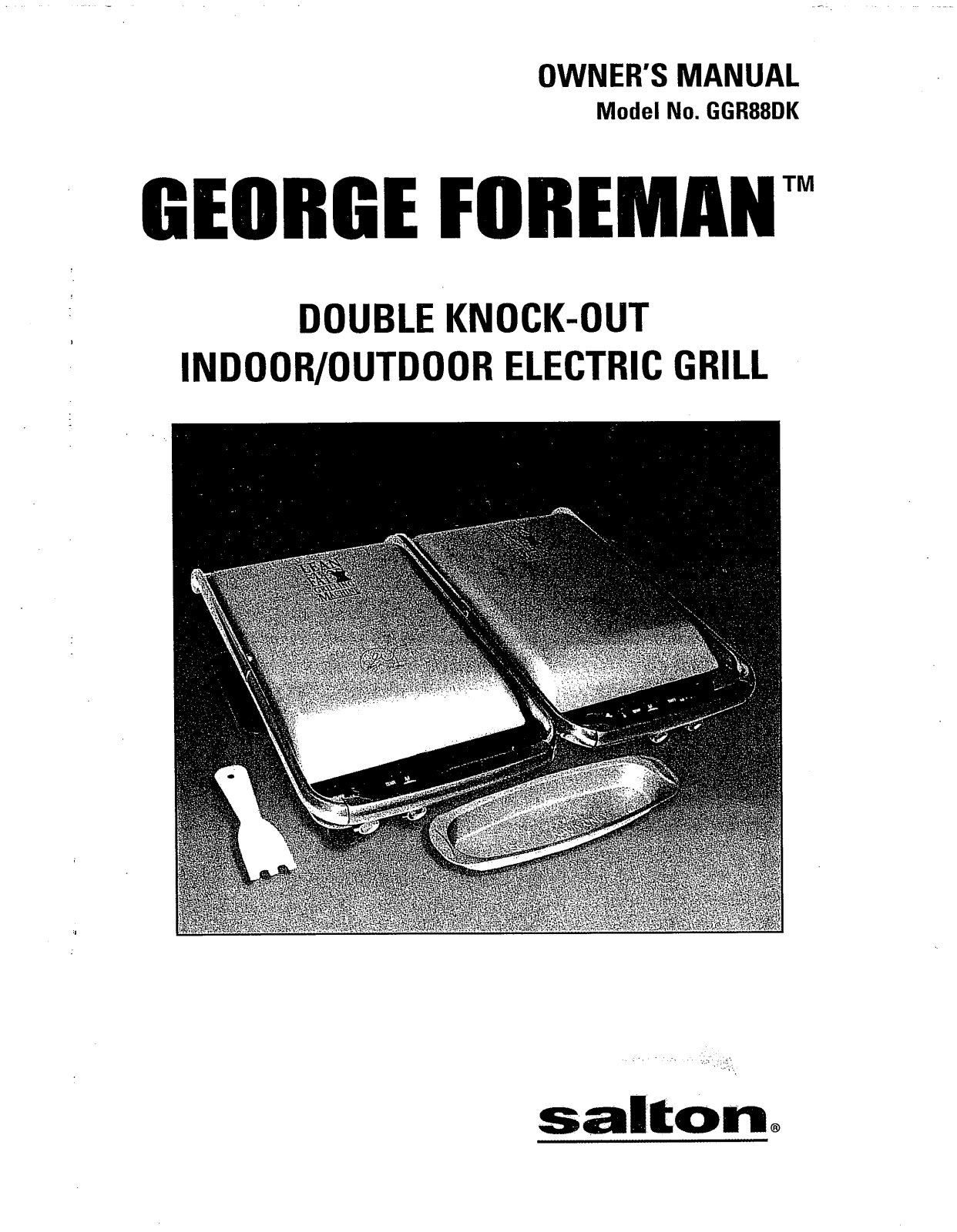 George Foreman GGR88DK User Manual