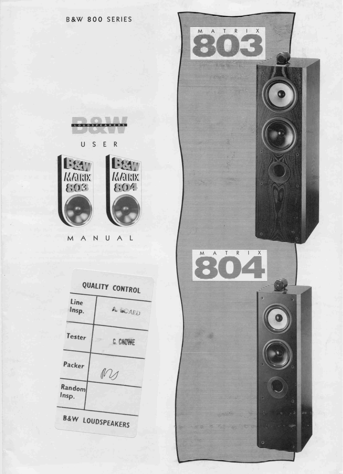 Bowers and Wilkins Matrix 803 Owners manual