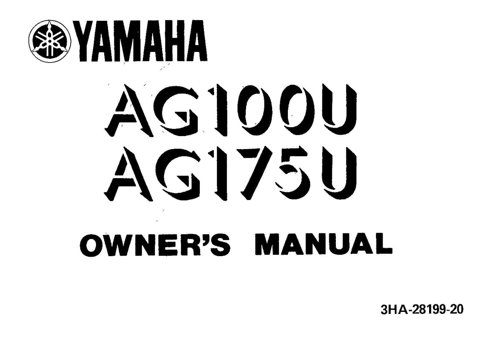 Yamaha AG100-175 U 1988 Owner's manual