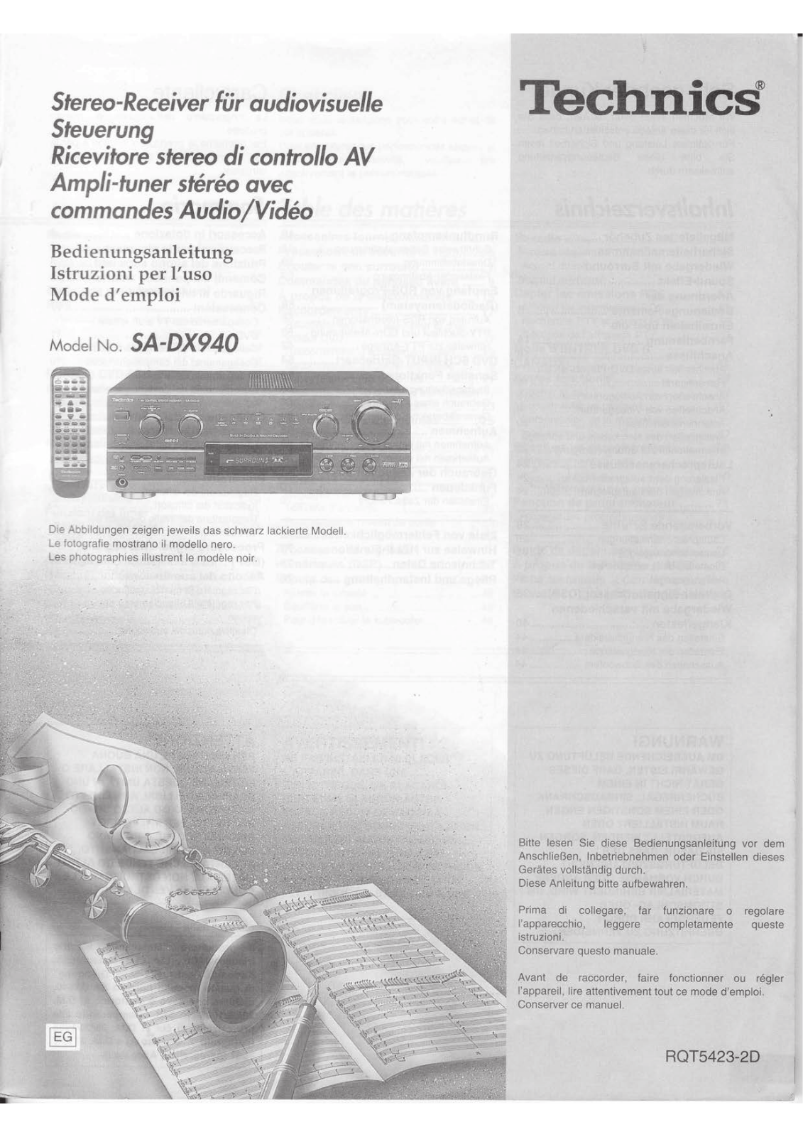 TECHNICS SA-DX 940 User Manual