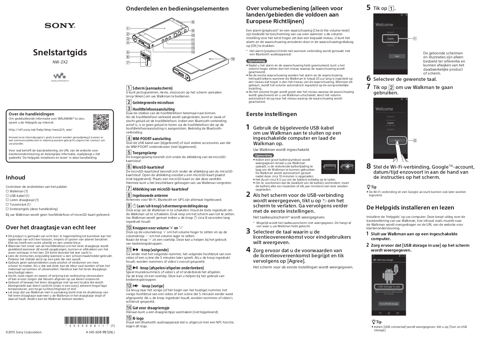 Sony NW-ZX2 Getting Started Guide