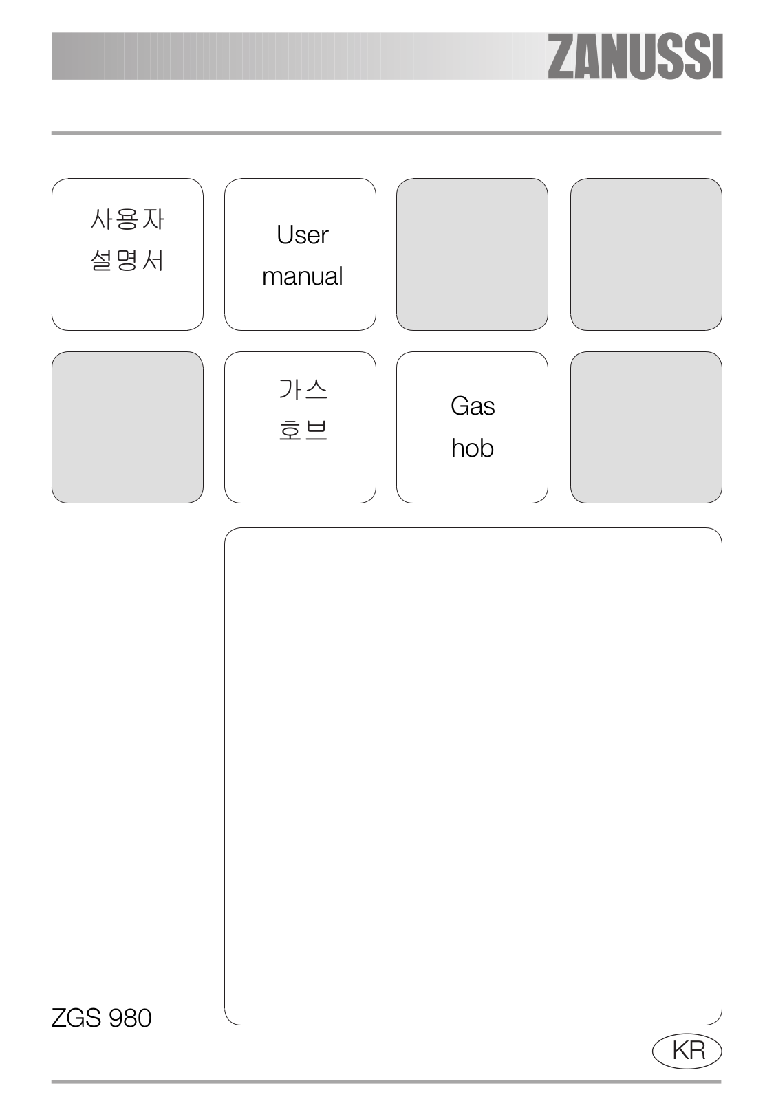 Zanussi ZGS980 User Manual