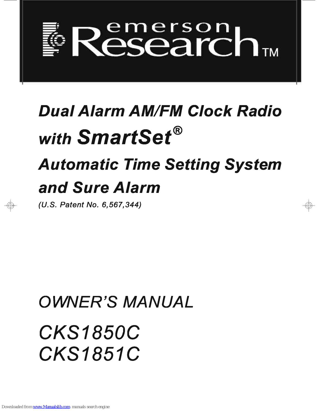 Emerson SMARTSET CKS1850C, CKS1851C Owner's Manual