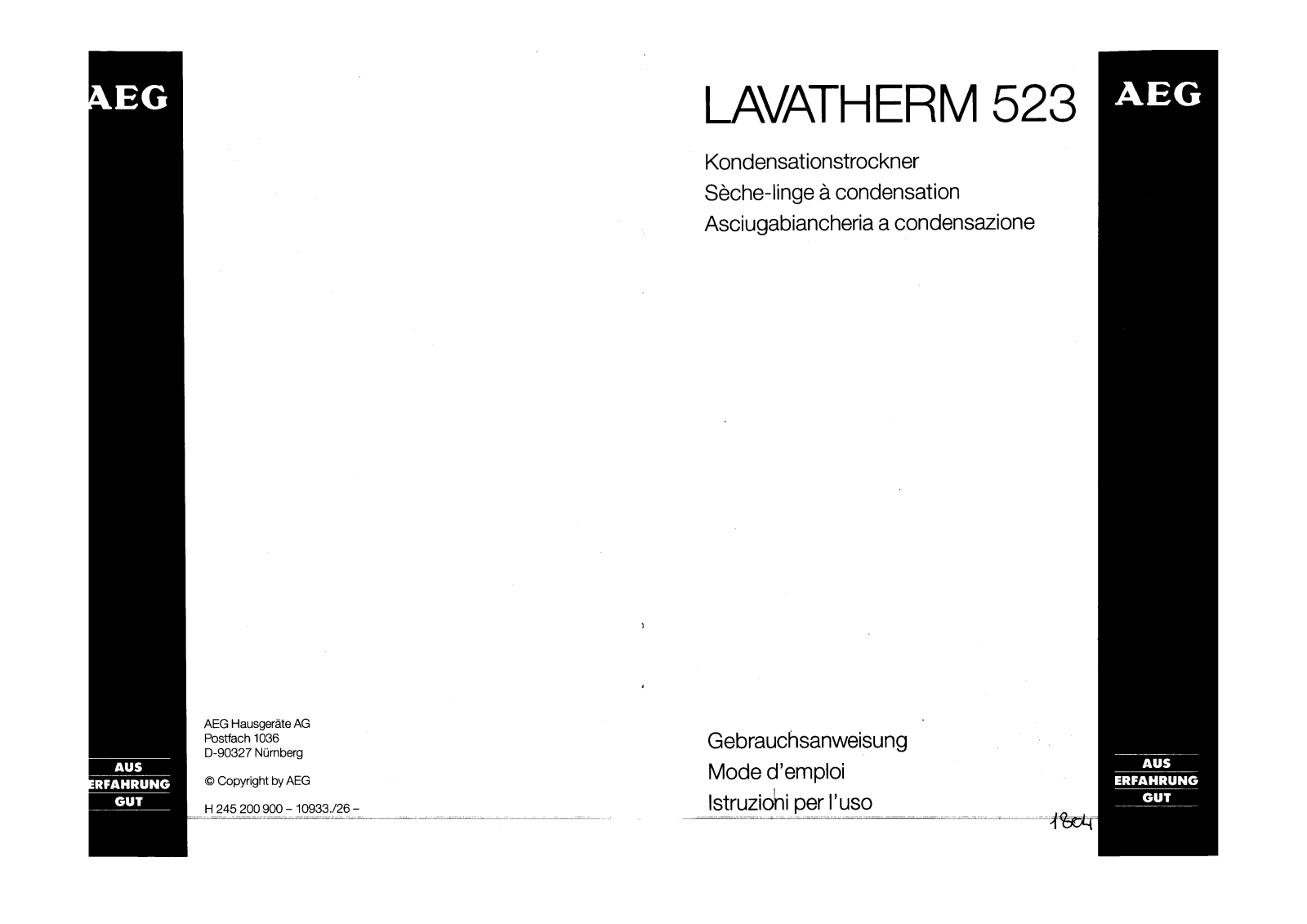 AEG LTH523 User Manual