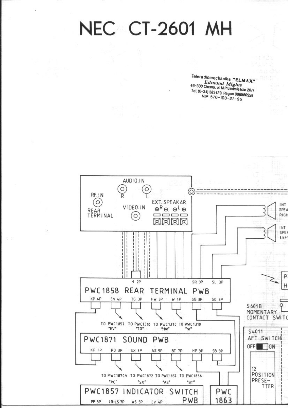 NEC CT-2601MH Schematic