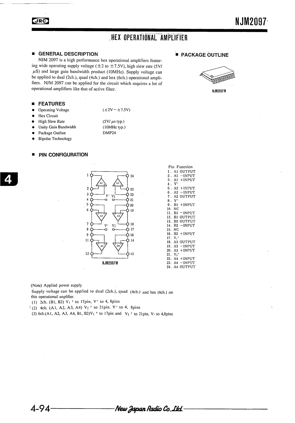 JRC NJM2097M Datasheet