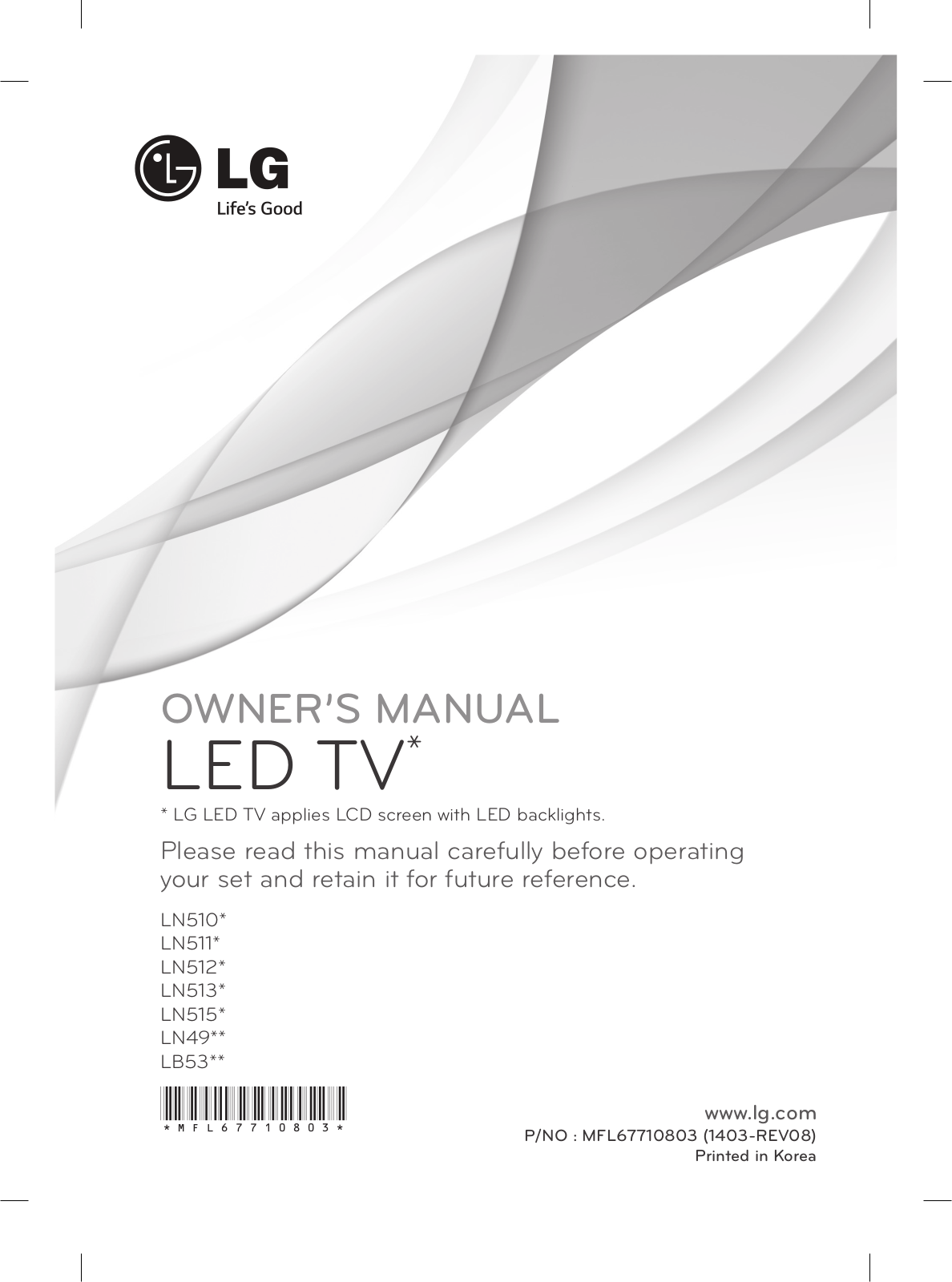 LG 32LB530A Manual book