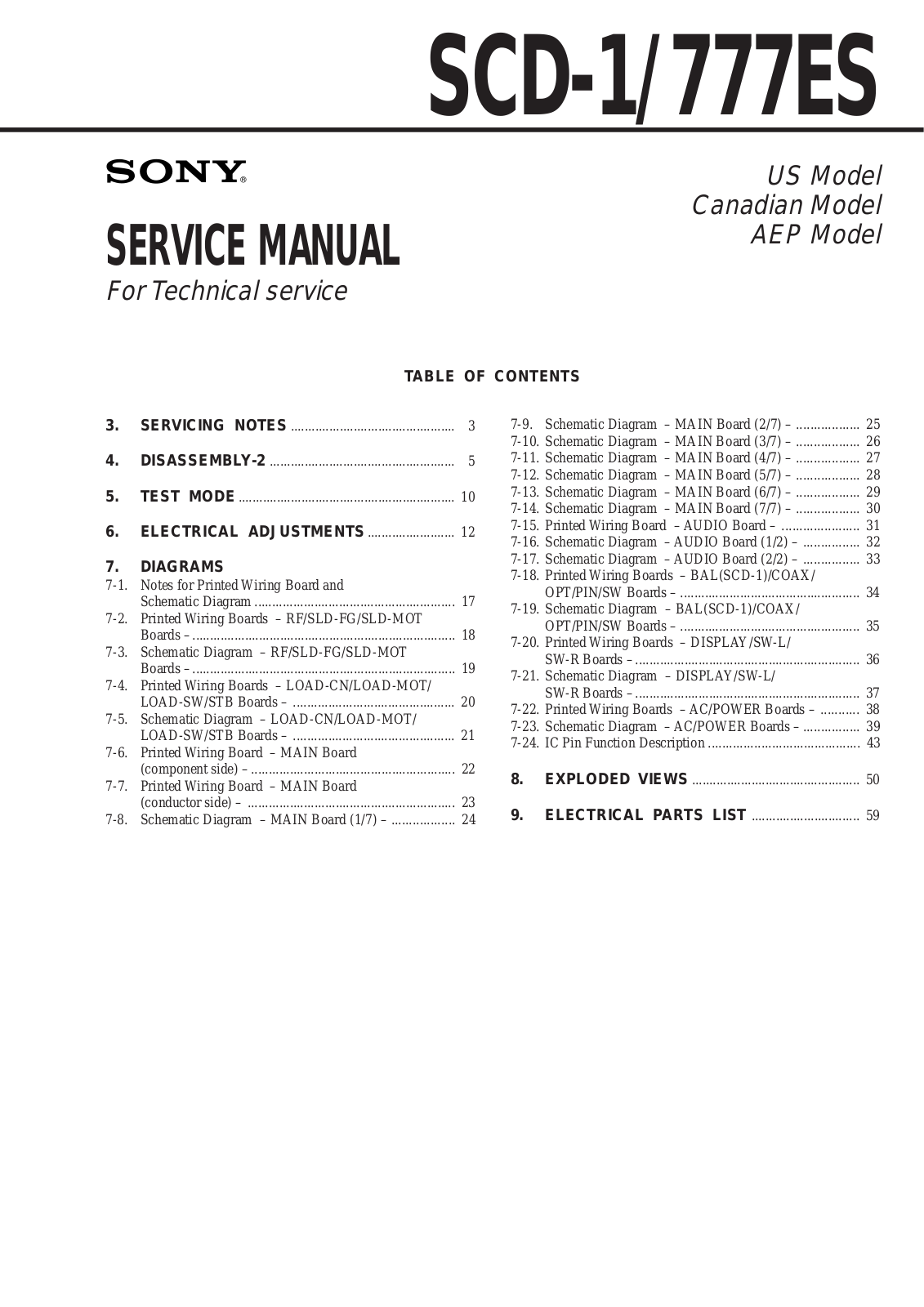 Sony SCD-1 Service manual