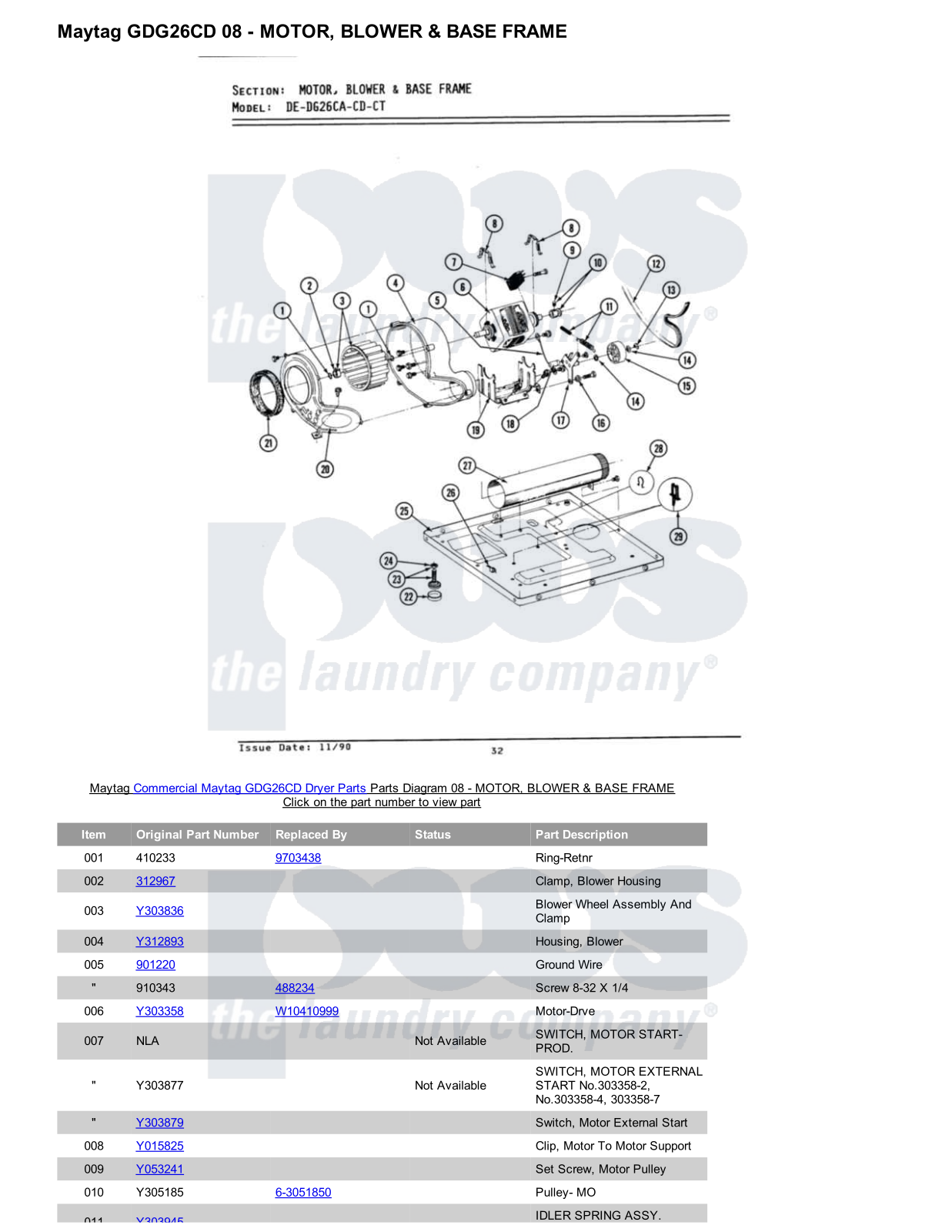 Maytag GDG26CD Parts Diagram