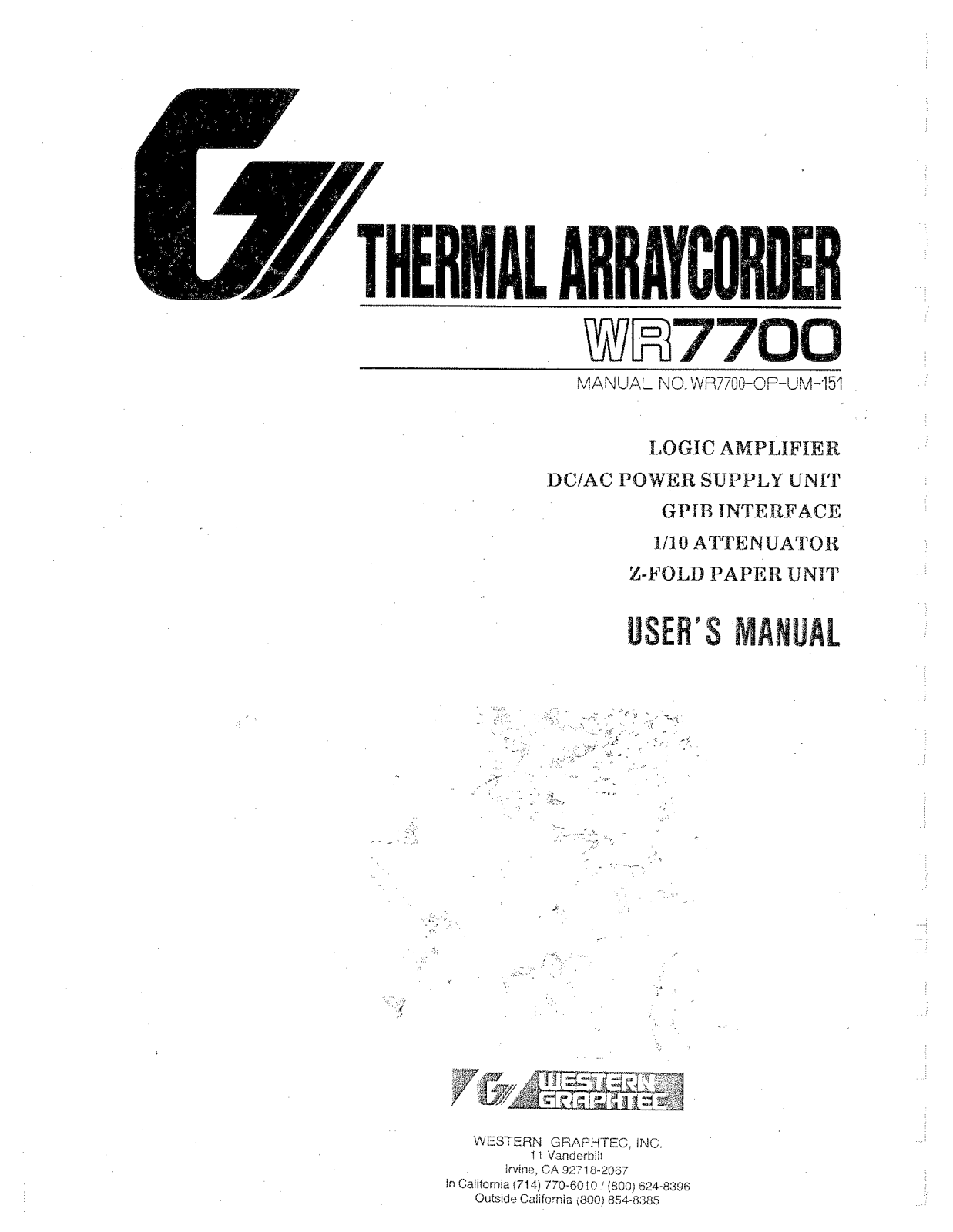 Western Graphtec WR7700 User Manual - ManualMachine.com