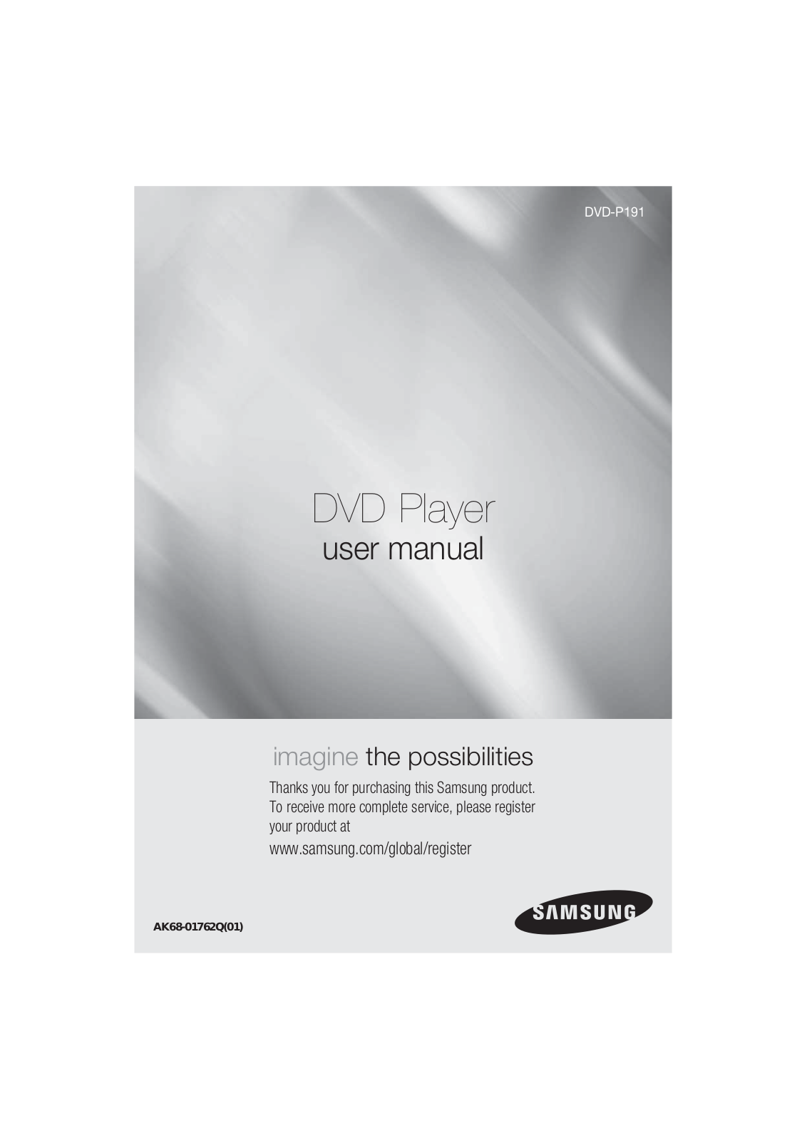 Samsung DVD-P191 User Manual