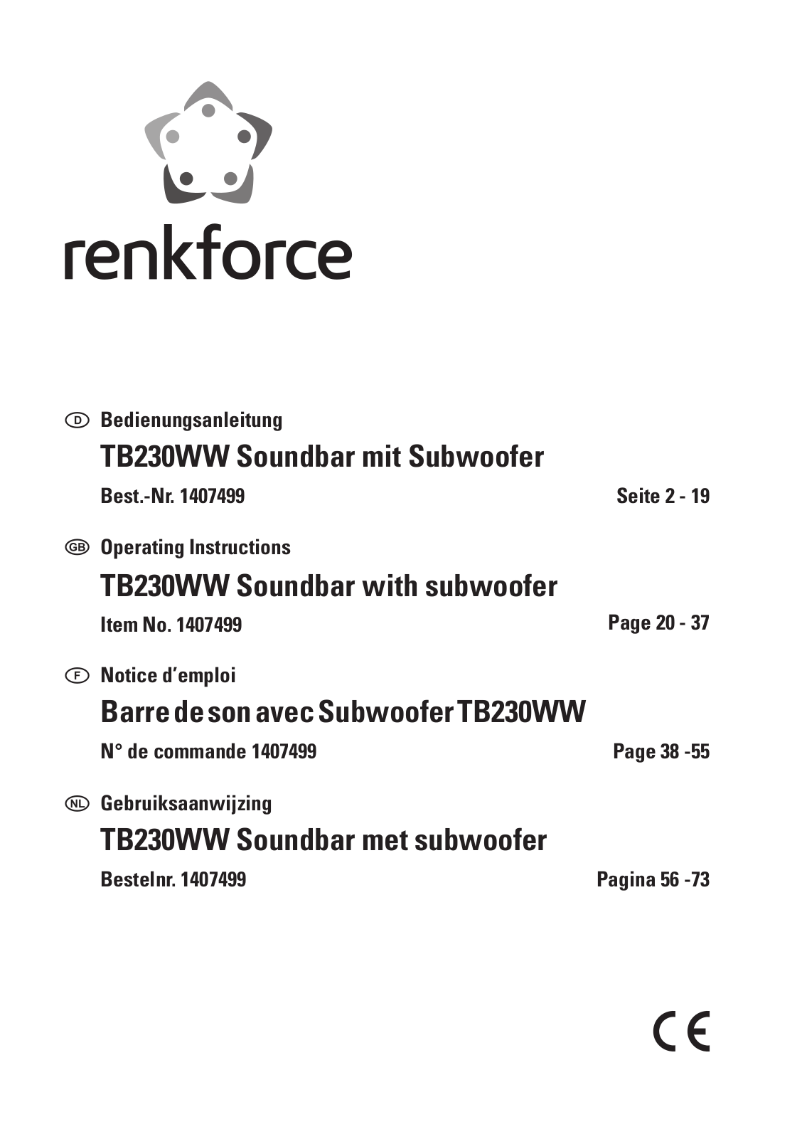 Renkforce 1407499 Operating Instructions