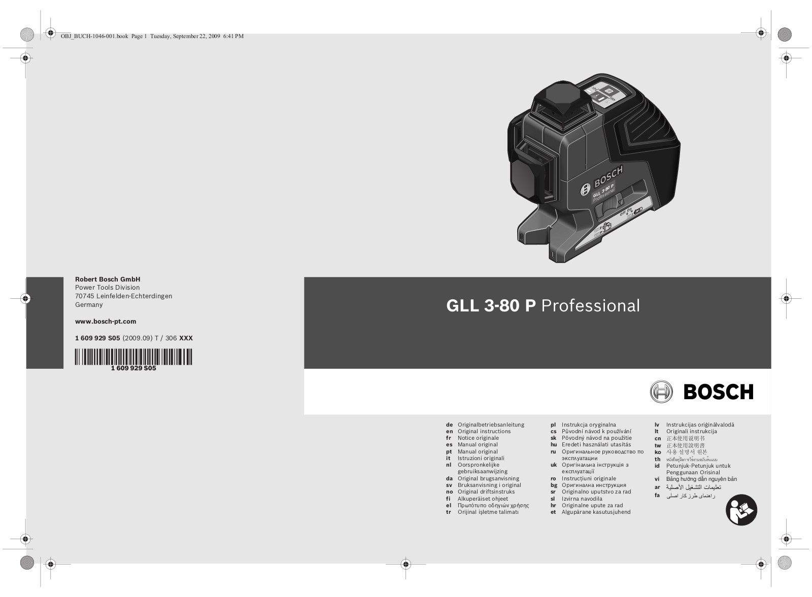 Bosch GLL 3-80 P User Manual