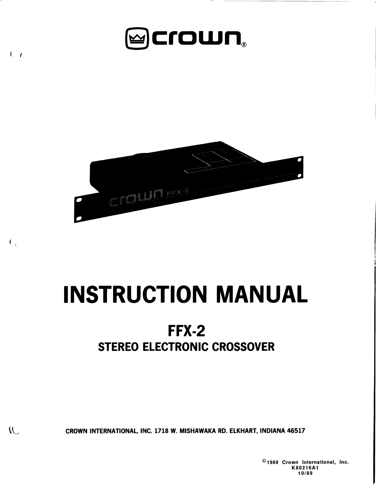 Crown FFX-2 Owners manual