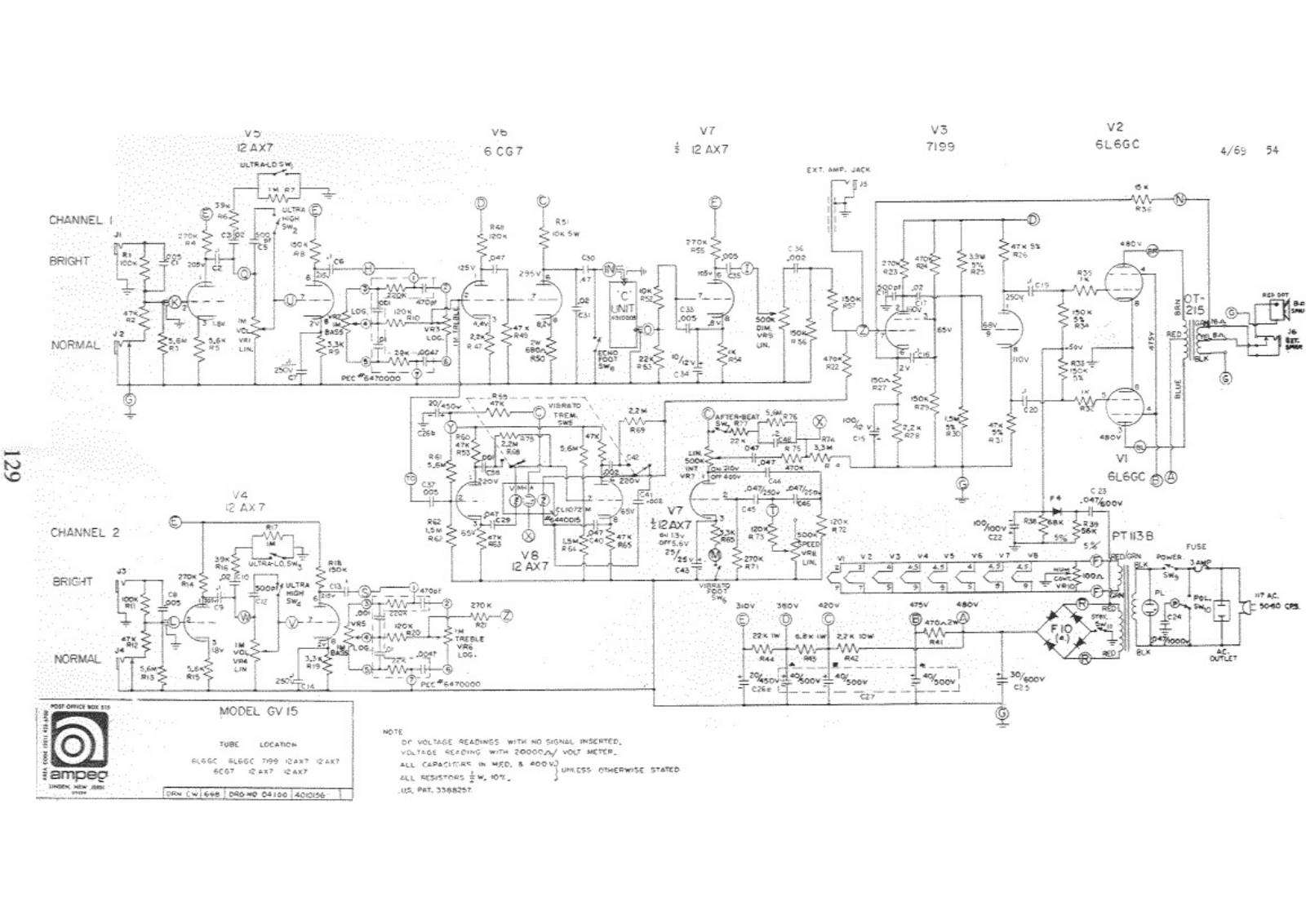 Ampeg GV15 Schematic - ManualMachine.com
