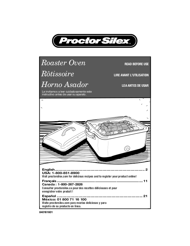 User manual Proctor Silex 48521RY (English - 2 pages)