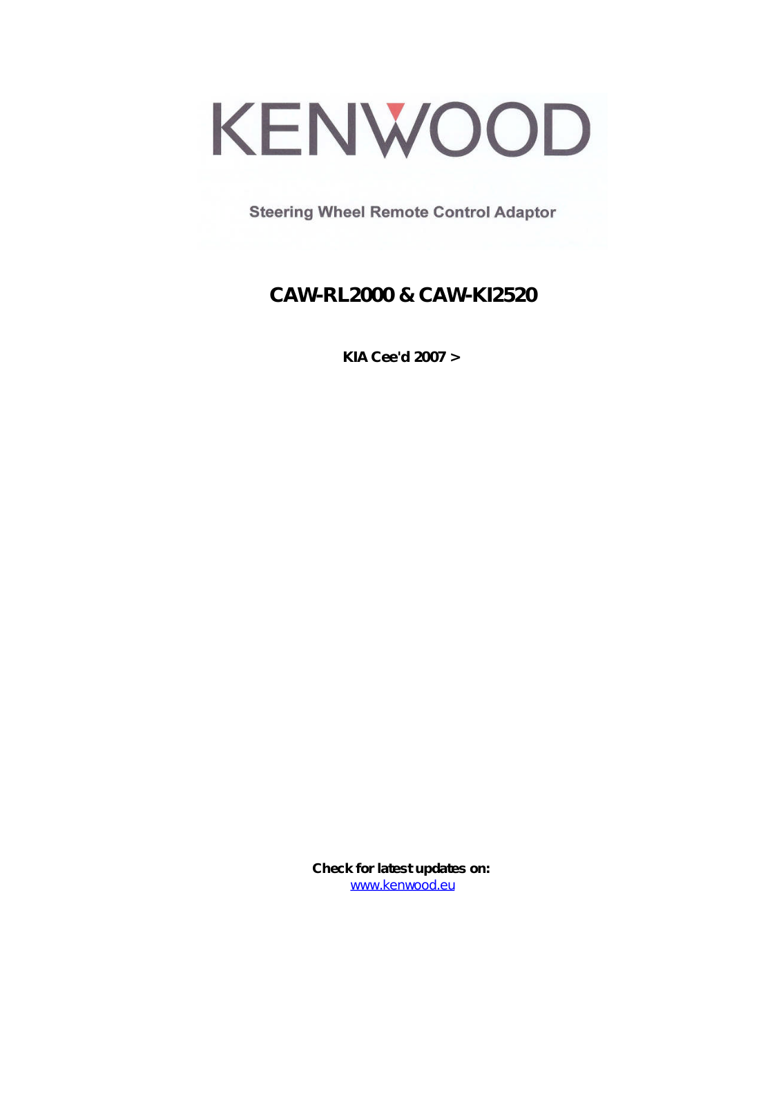 Kenwood CAW-KI2520 User Manual