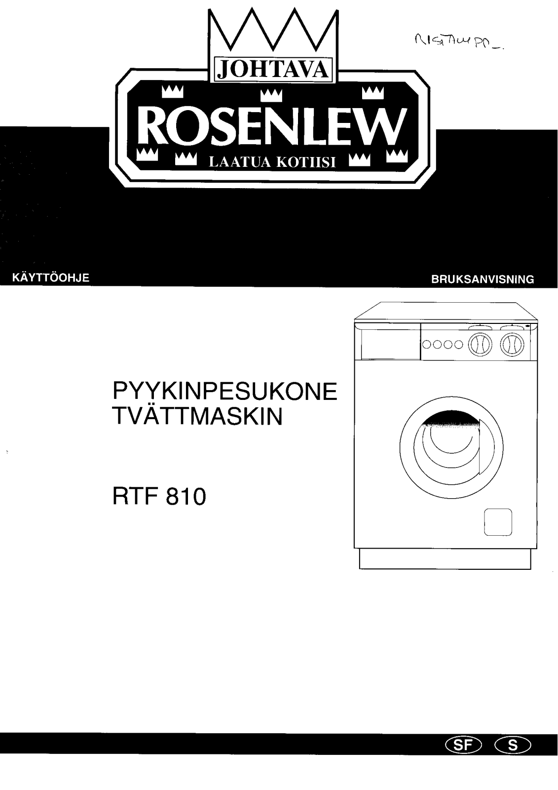 Rosenlew RTF810 User Manual