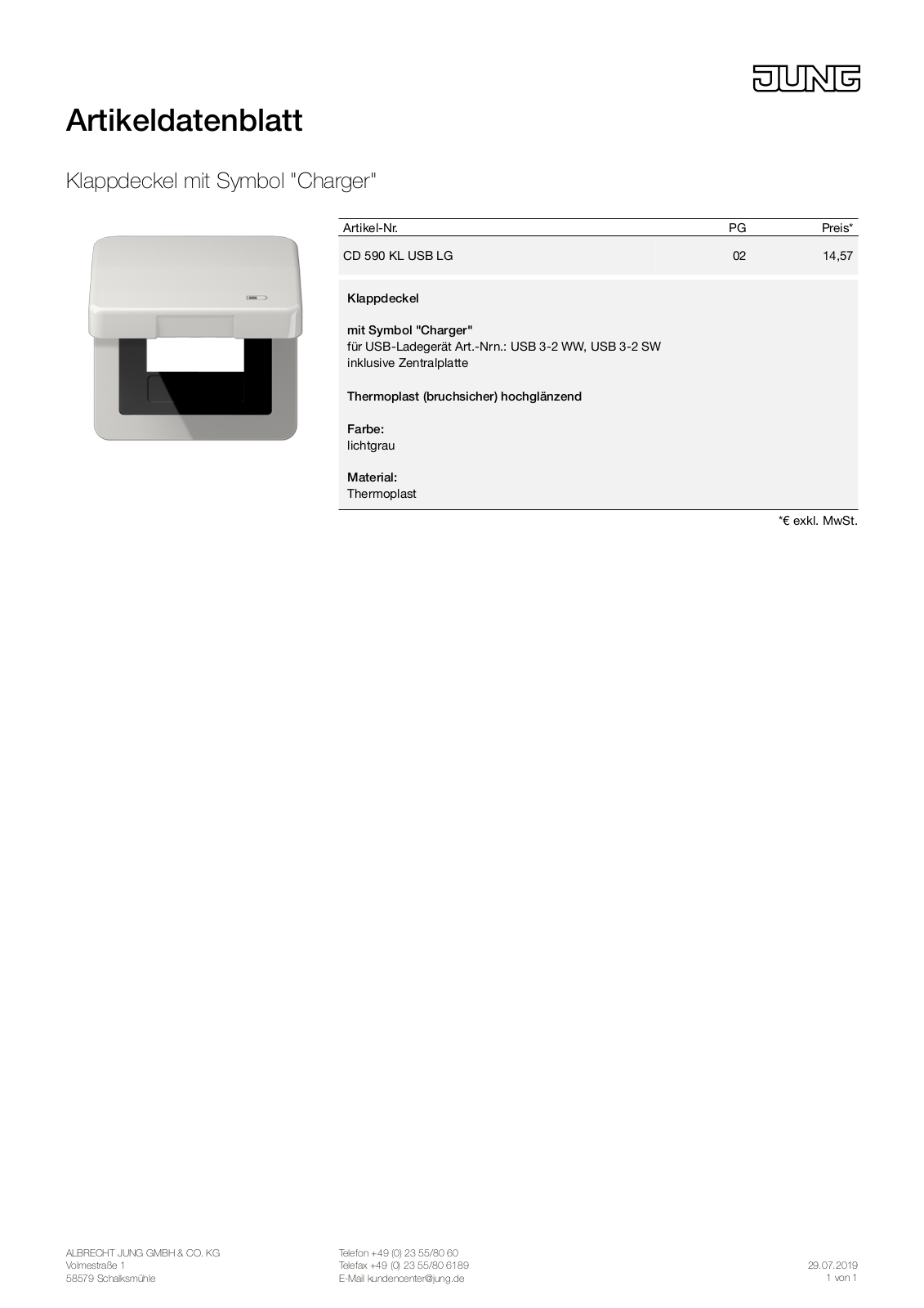 Jung CD 590 KL USB LG User Manual