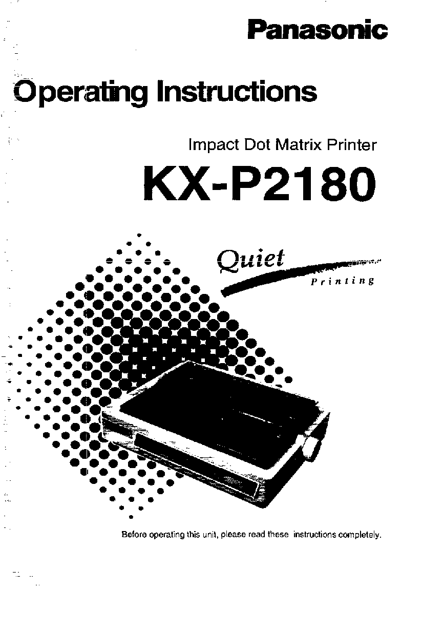 Panasonic KX-P2180 User Manual