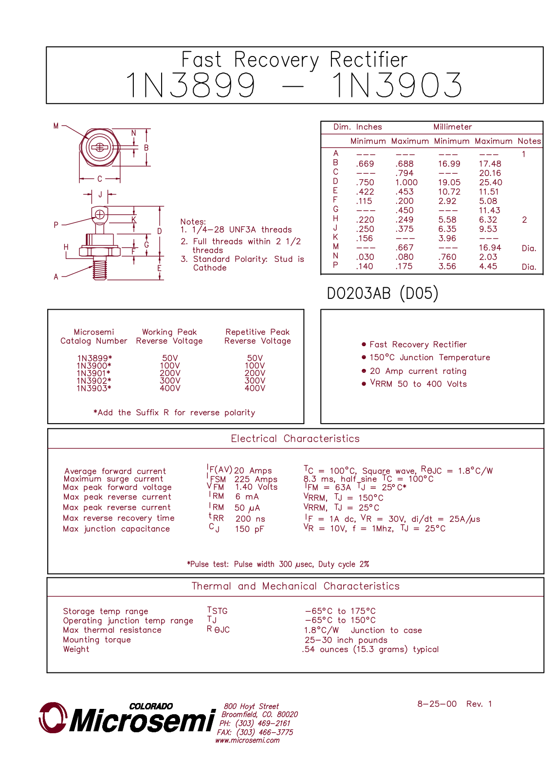 Microsemi Corporation 1N3903R, 1N3903, 1N3902R, 1N3902, 1N3901R Datasheet