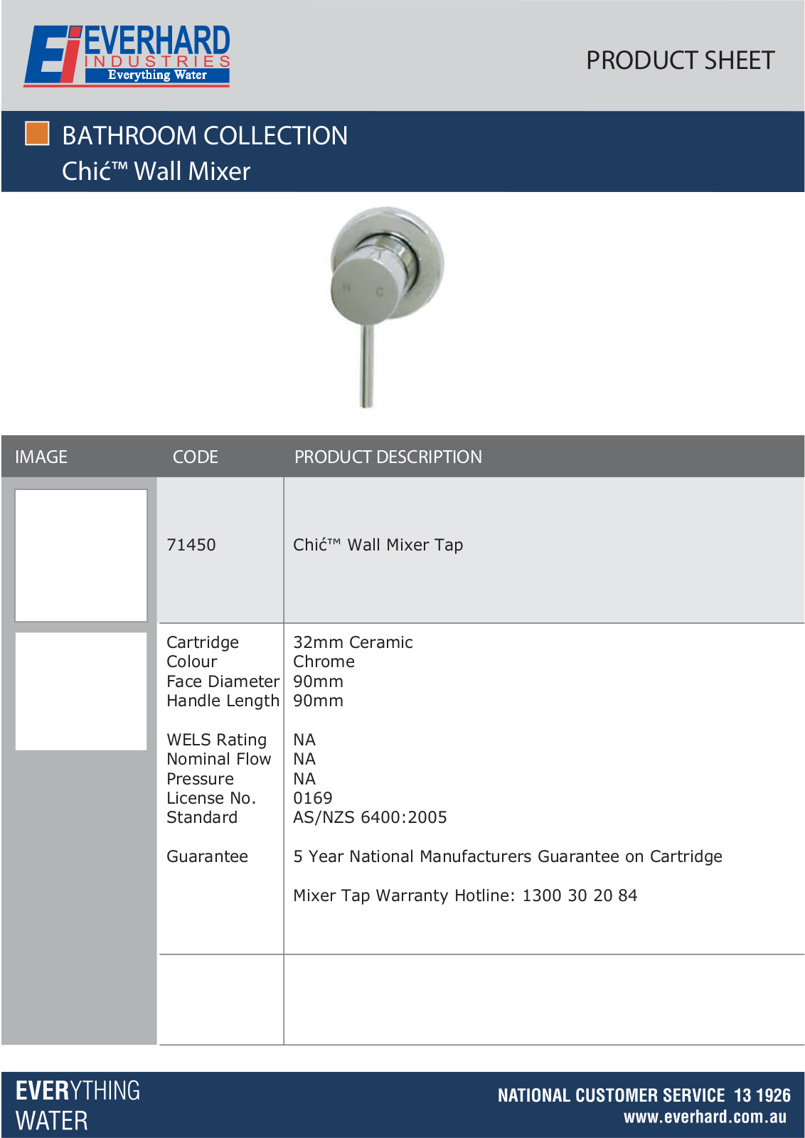 Everhard 71450 Specifications Sheet - ManualMachine.com