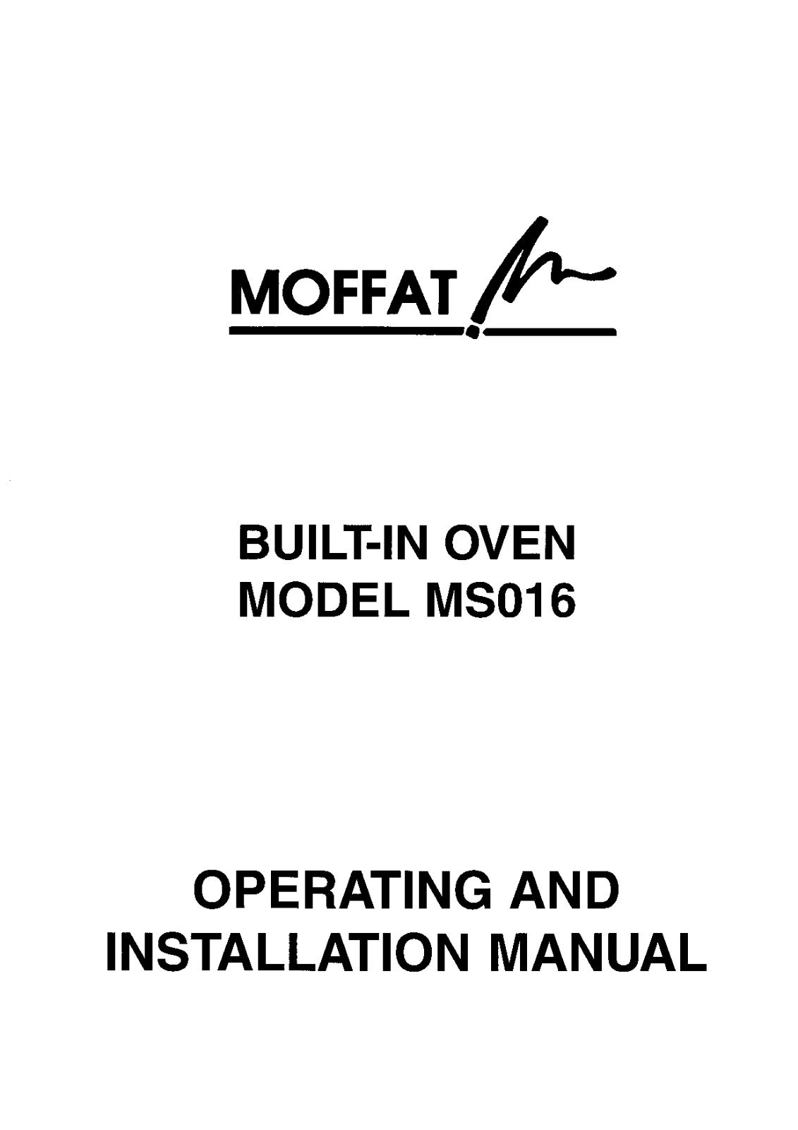 Electrolux MS016 User Manual