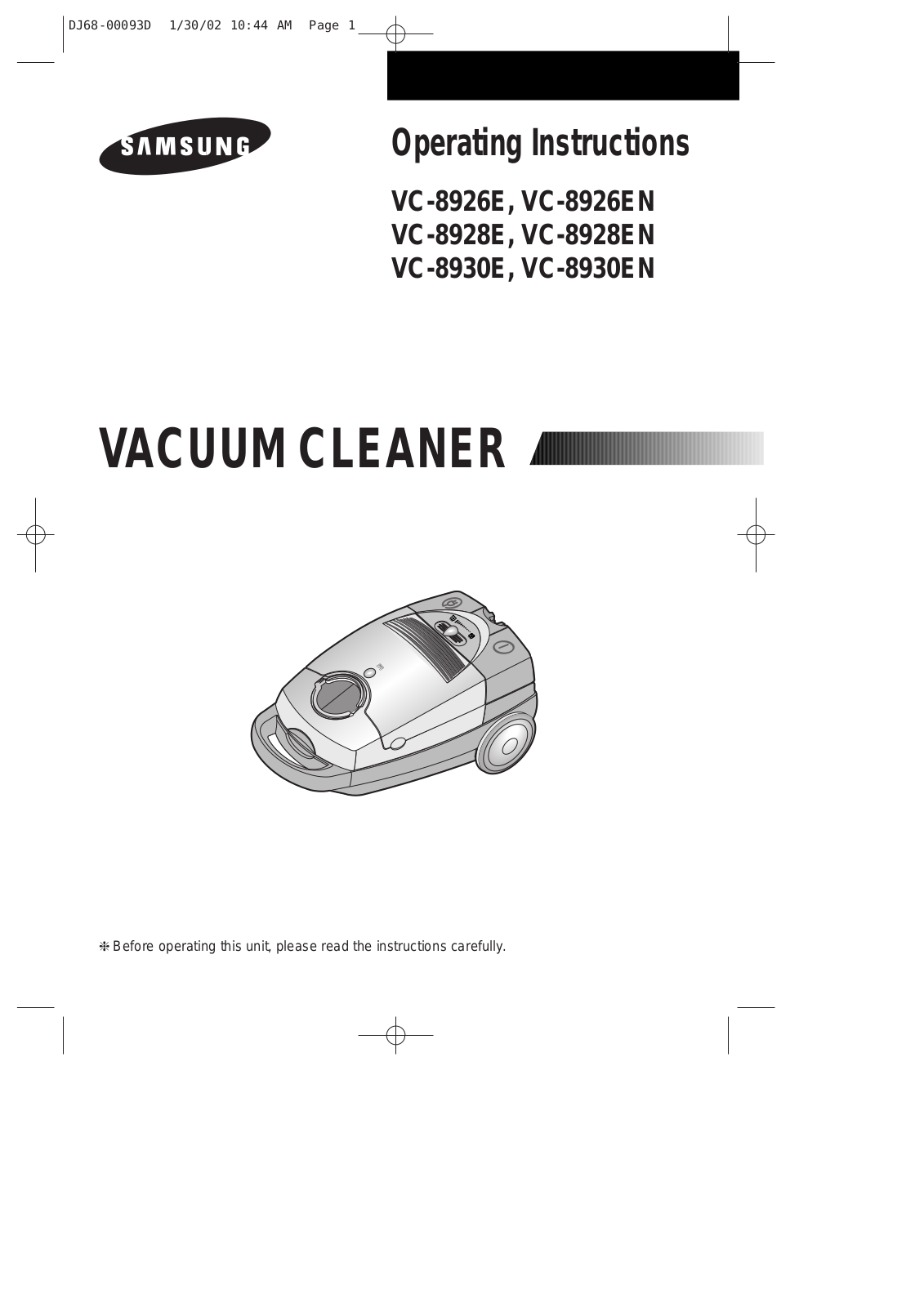 Samsung VC-8928EN User Manual