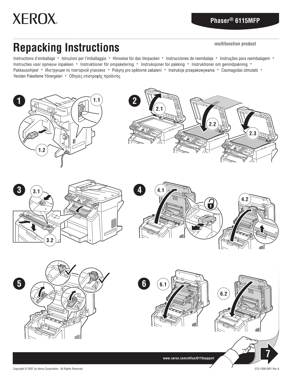 Xerox Repack the Printer User Guide