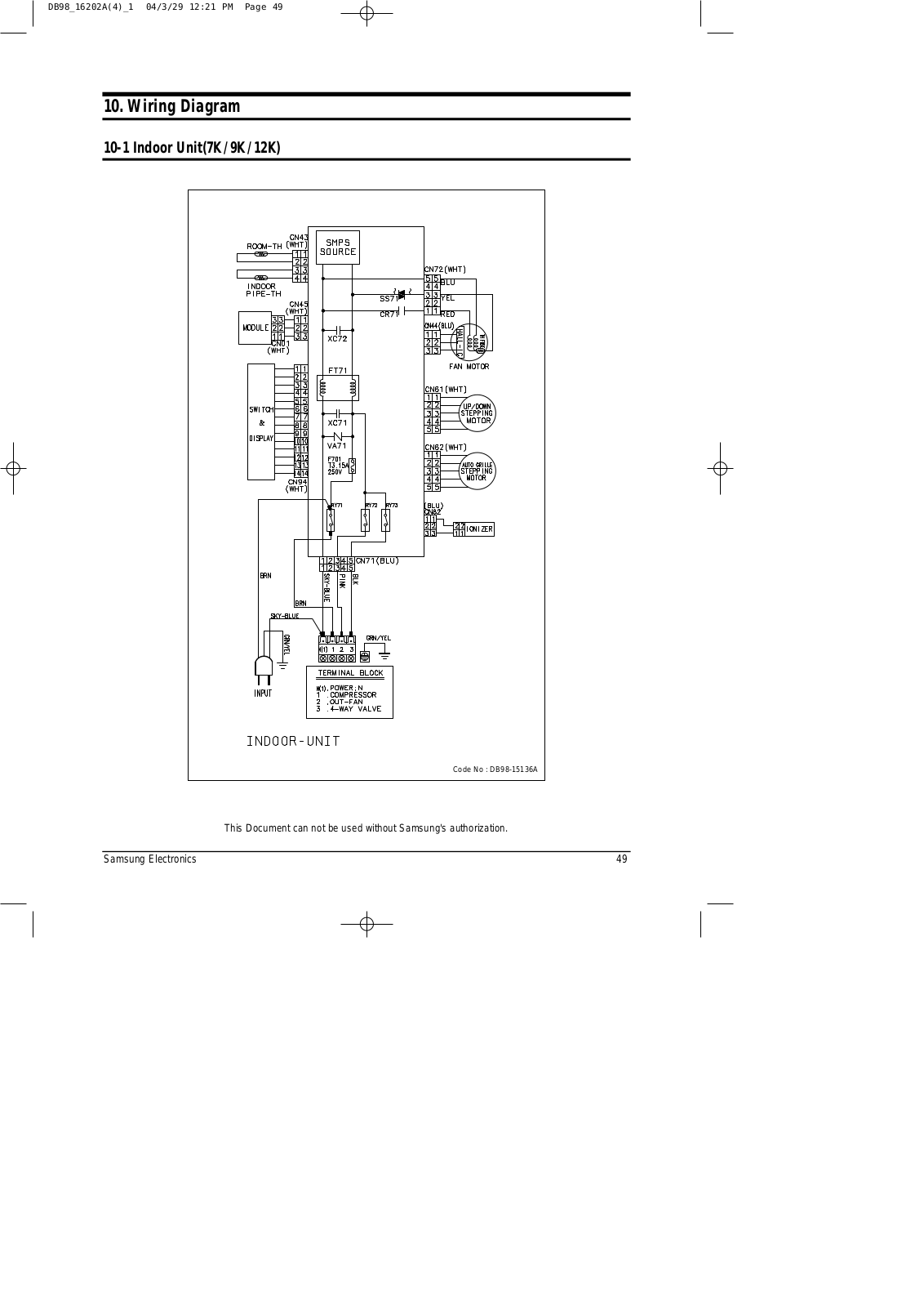 SAMSUNG SH09ZP2 Schematic Wiring Diagram