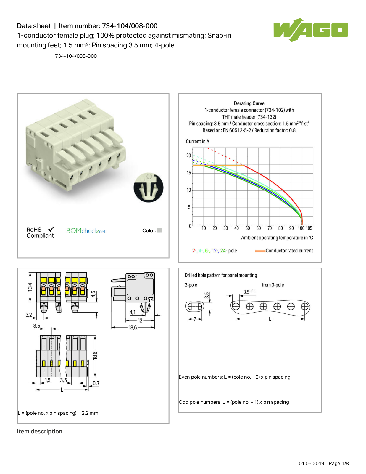 Wago 734-104/008-000 Data Sheet