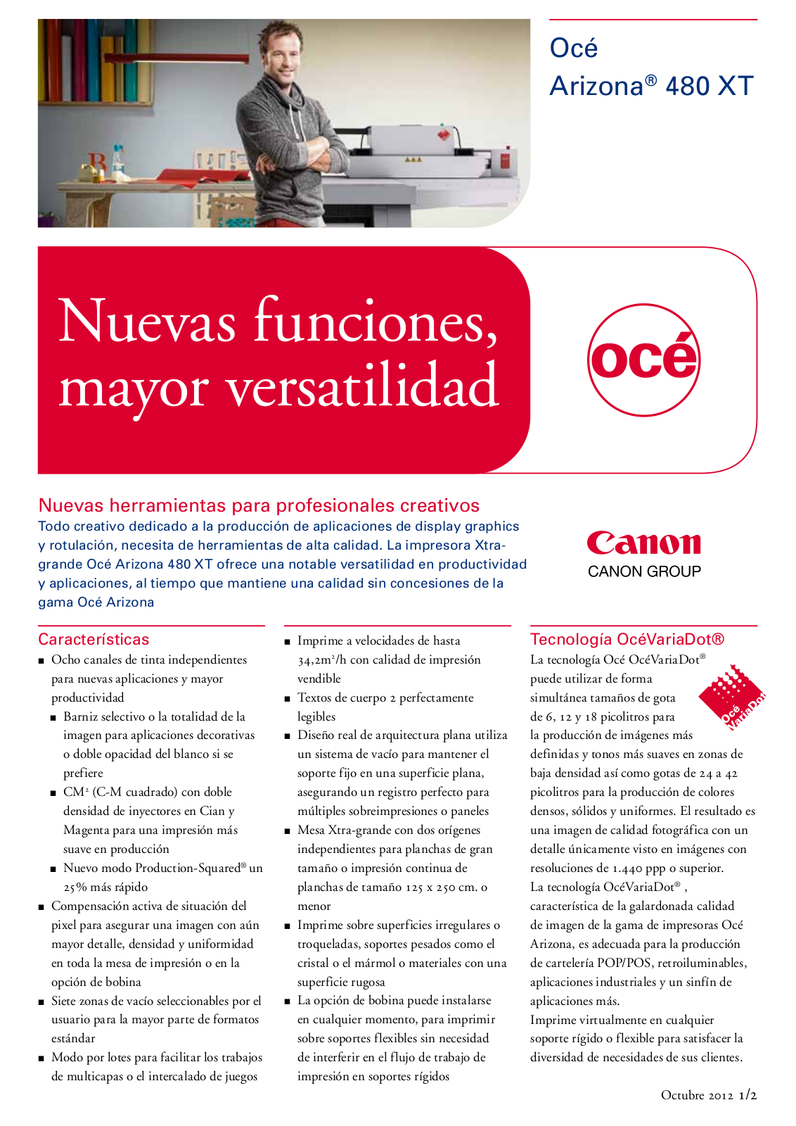 Canon OCE ARIZONA 480 XT BROCHURE