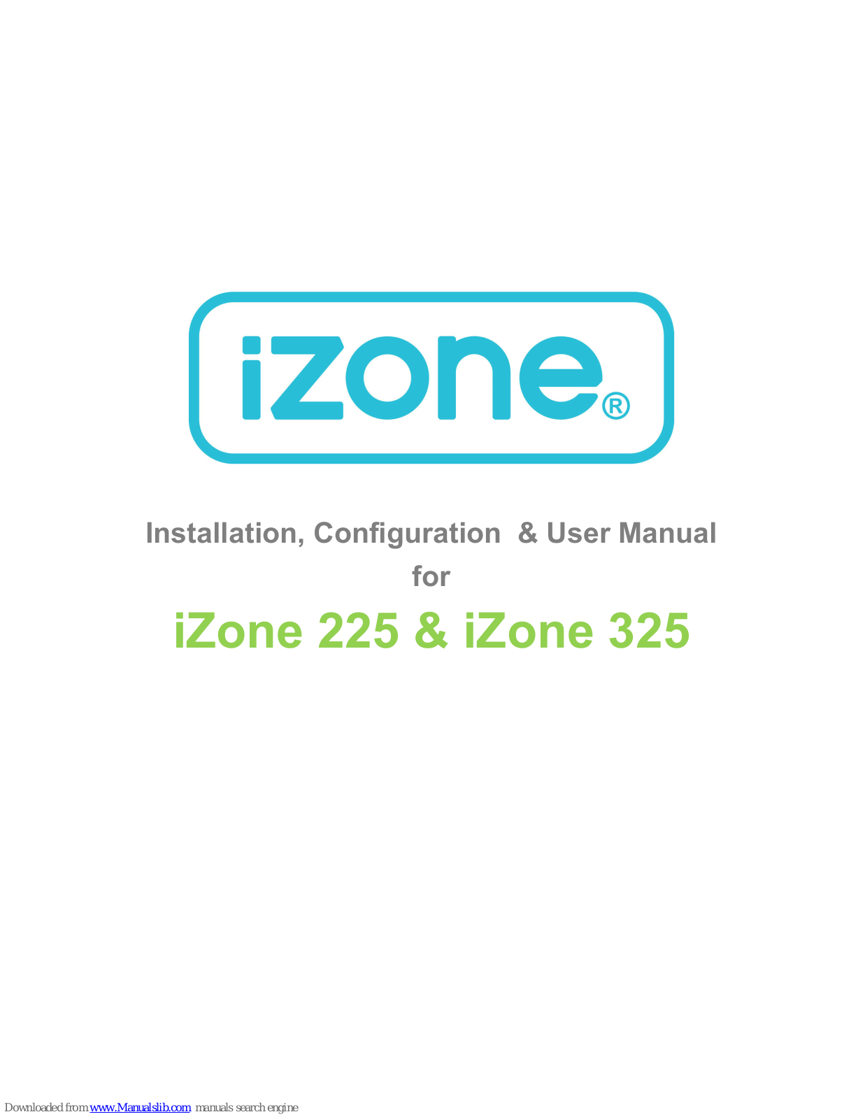 iZone 225, 325 Installation, Configuration & User Manual - ManualMachine.com
