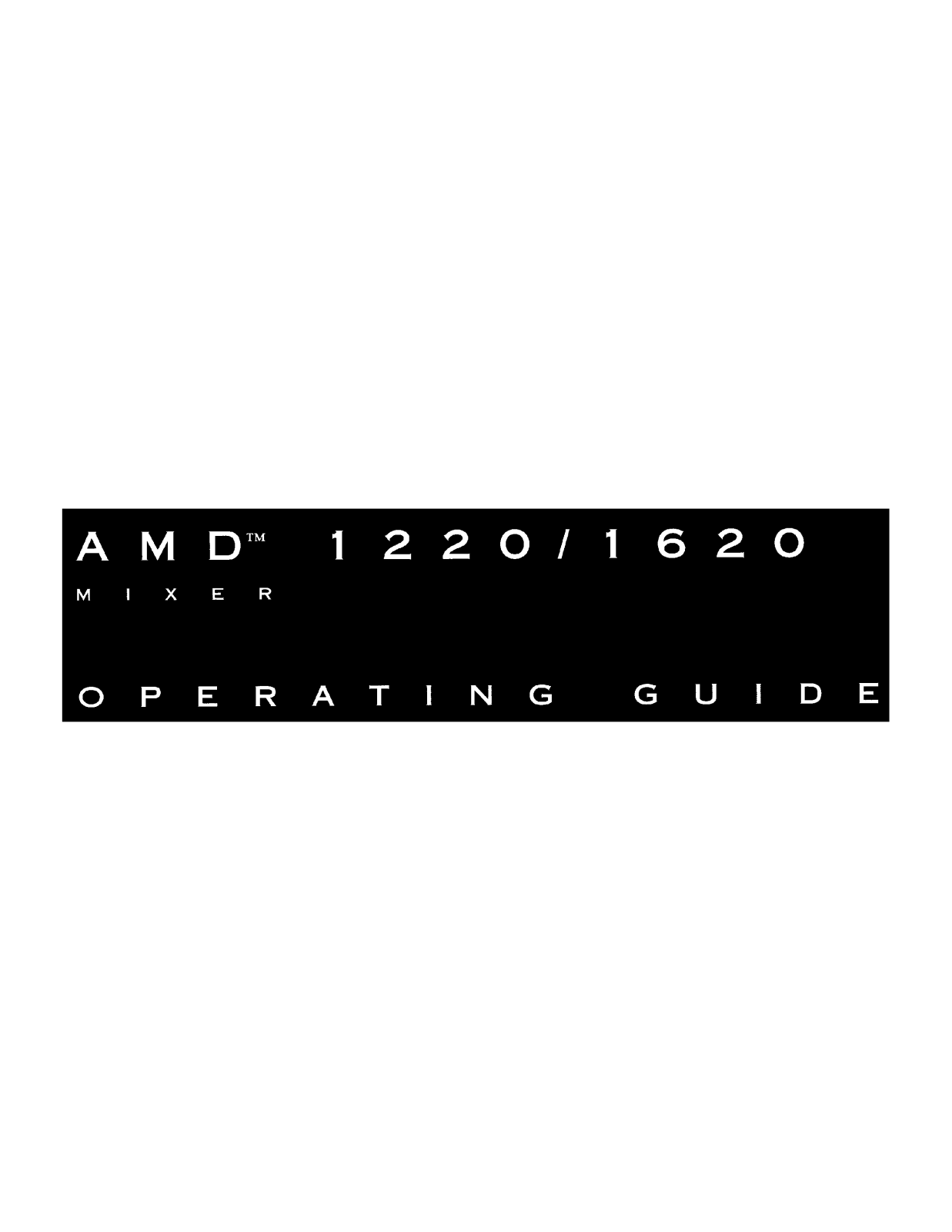 Peavey AMD 1220 Operating Manual