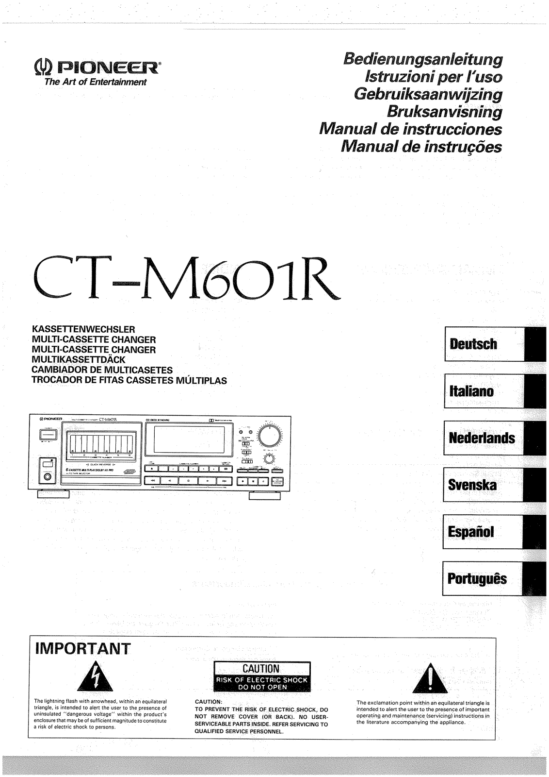 Pioneer CT-M50R, CT-M601R Manual